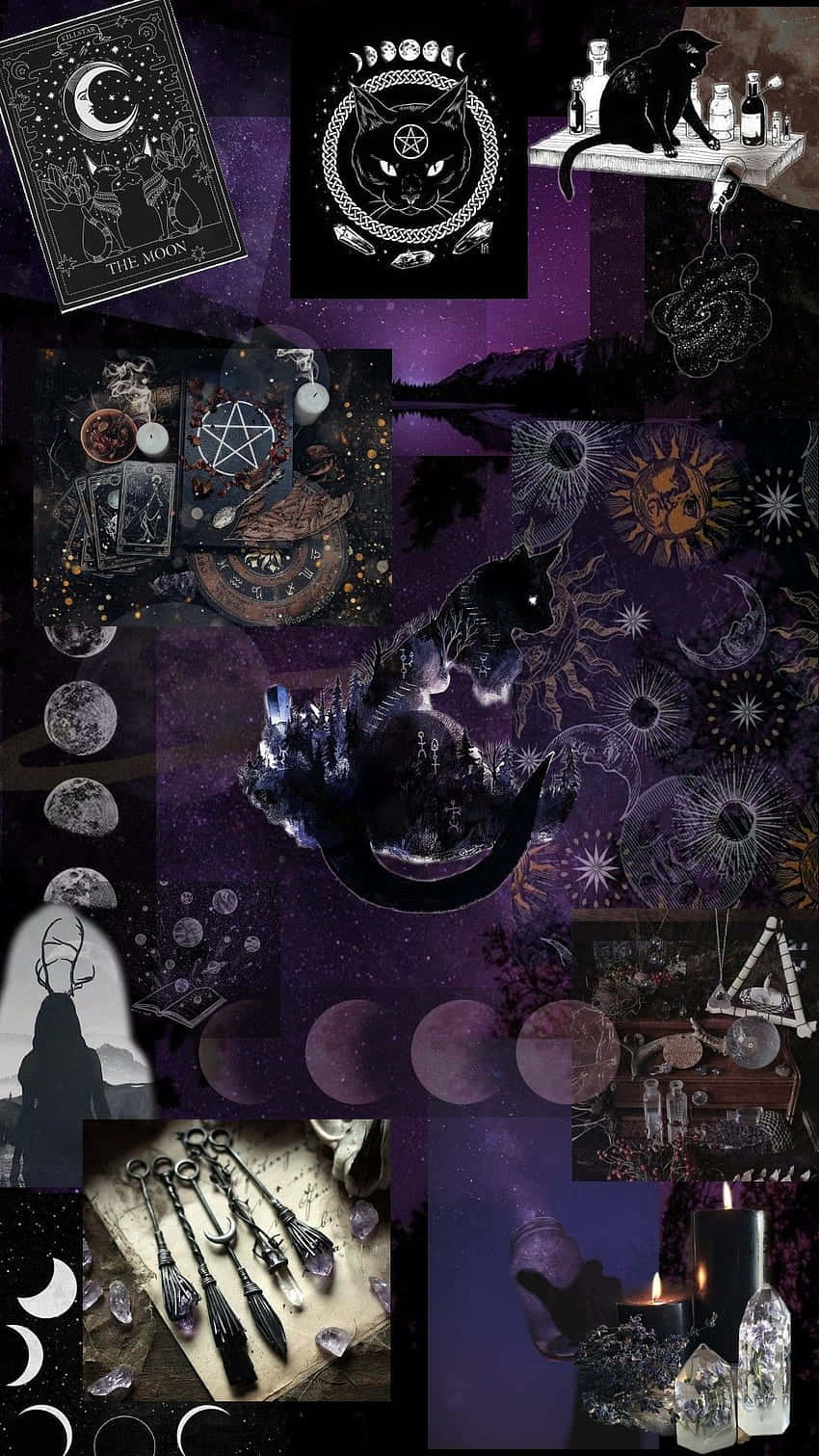 কিউট জাদুকরী কলাজ: ছোটখাটো জিনিস ও সামগ্রী ওয়ালপেপার
