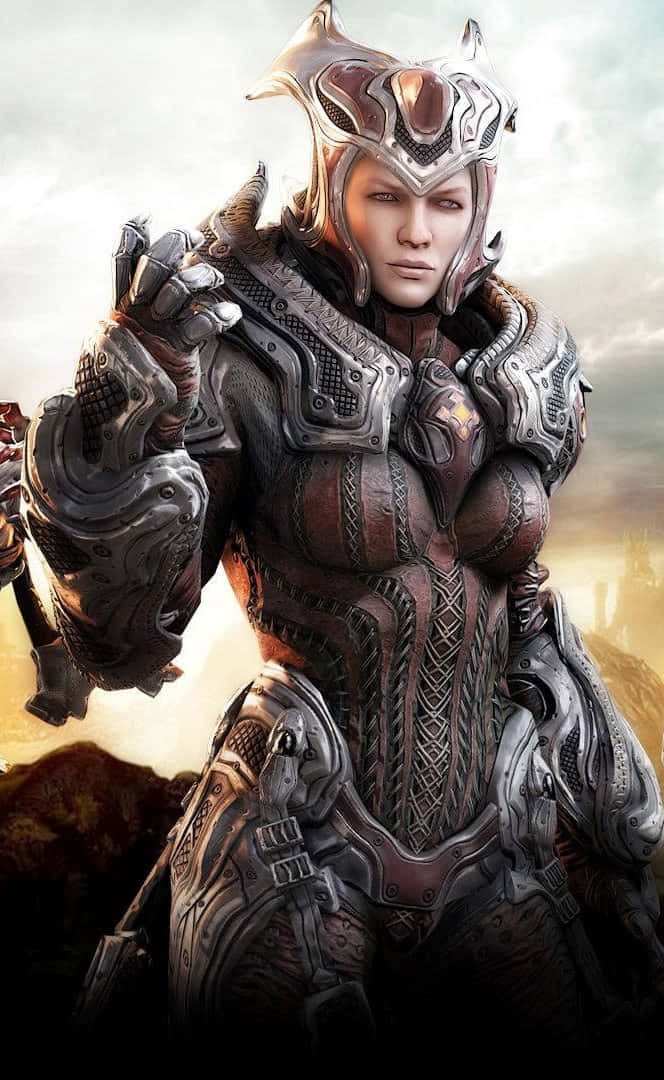 কুইন মাইরা iPhone XS Gears Of War 5 ব্যাকগ্রাউন্ড ওয়ালপেপার