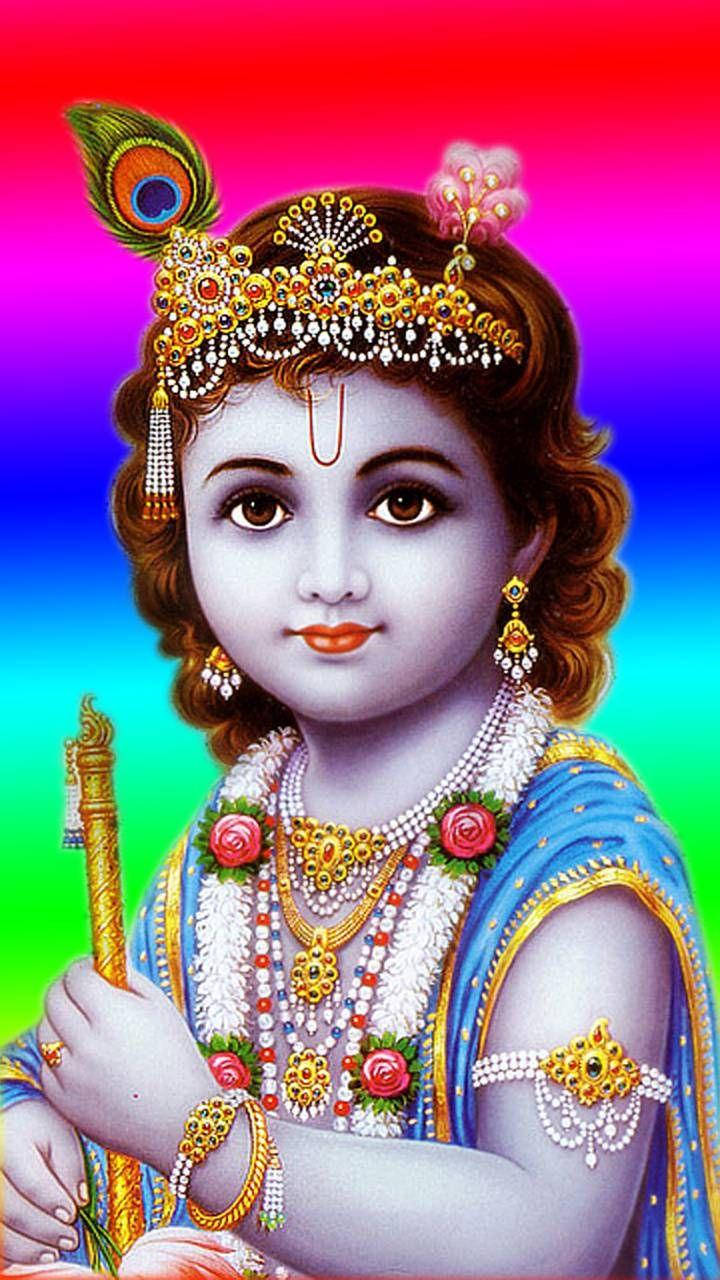 কৃষ্ণ ফোন বেবি কৃষ্ণ রেইনবো এস্থেটিক ওয়ালপেপার