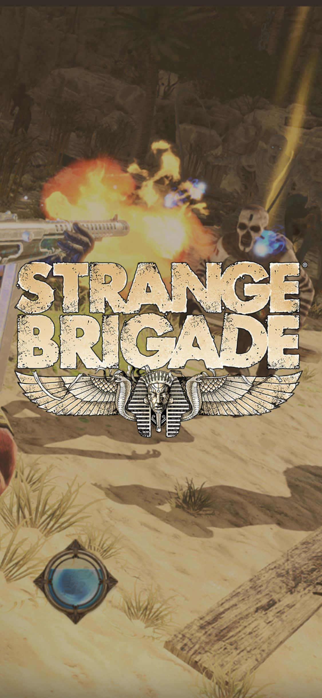 চরিত্র জম্বি শুটিং করছে iPhone X Strange Brigade ব্যাকগ্রাউন্ড ওয়ালপেপার