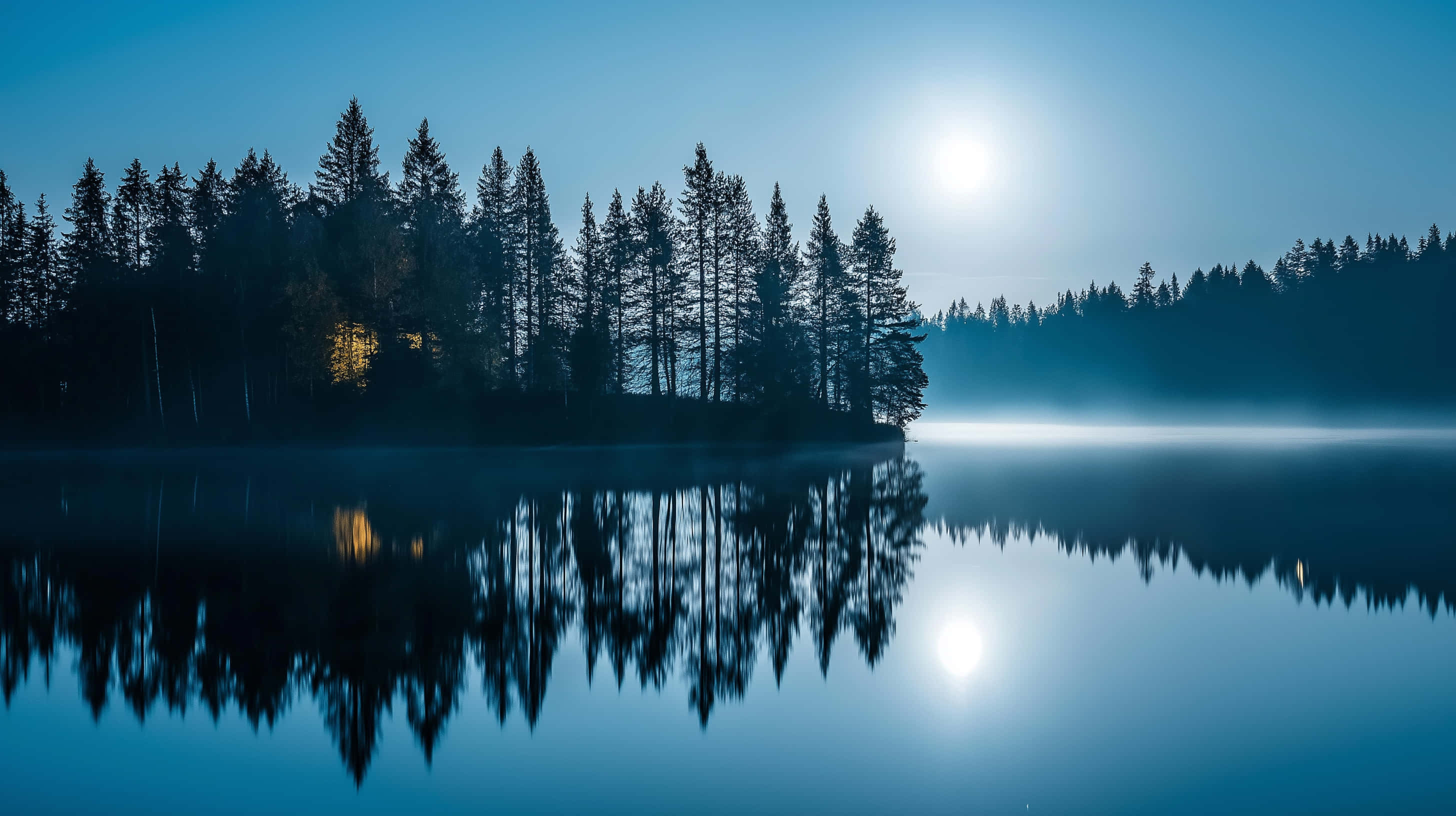 চাঁদনী রাতের হ্রদের শান্তি ওয়ালপেপার