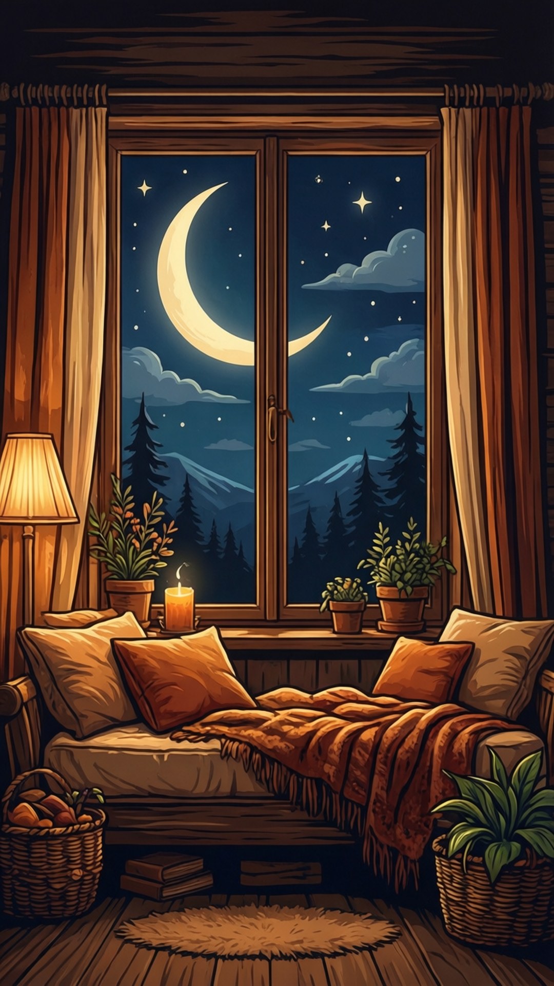 জানালা থেকে চাঁদ ওয়ালপেপার