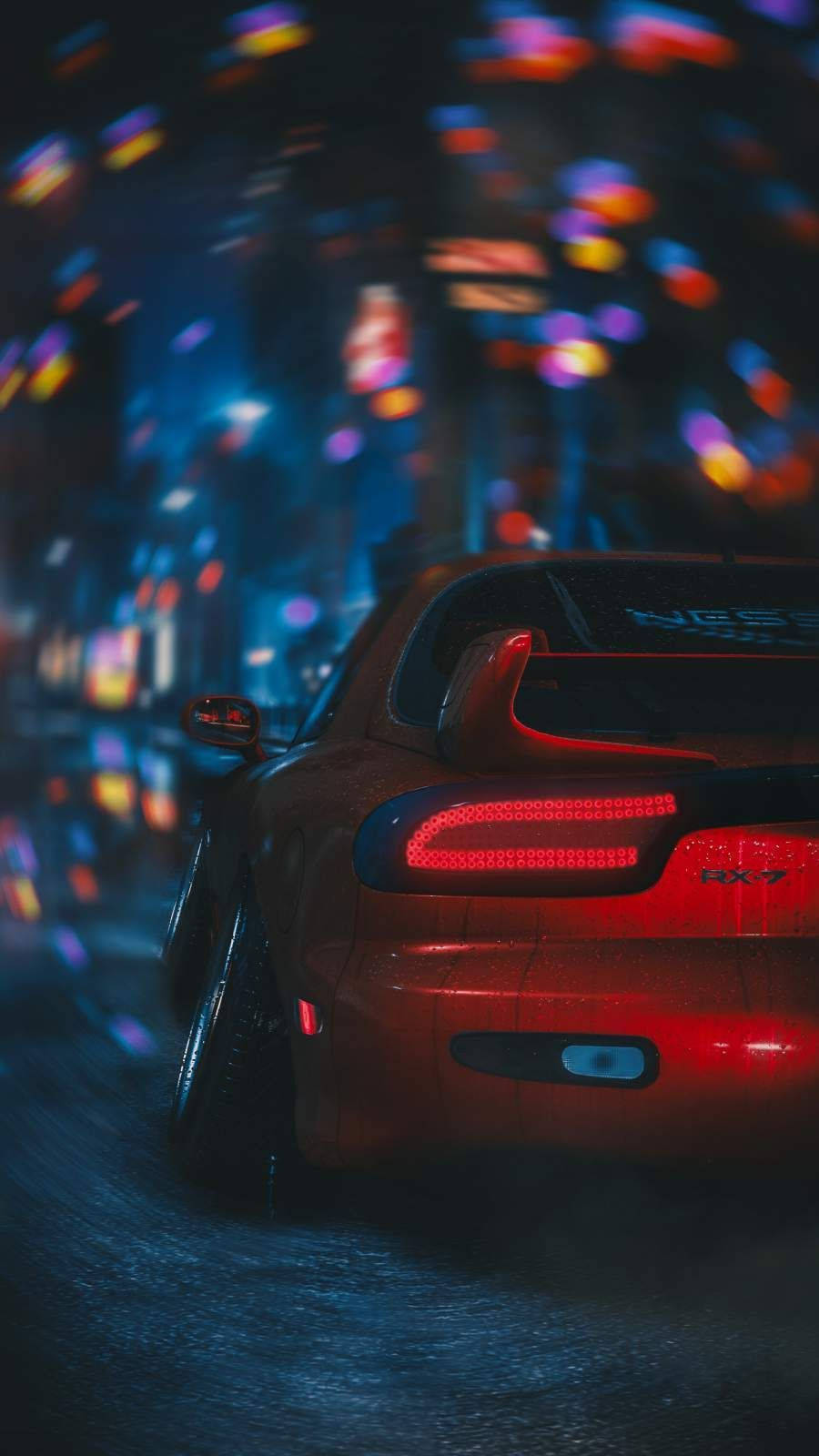 জেডিএম গাড়ির নান্দনিকতা রঙিন আলো সহ ওয়ালপেপার
