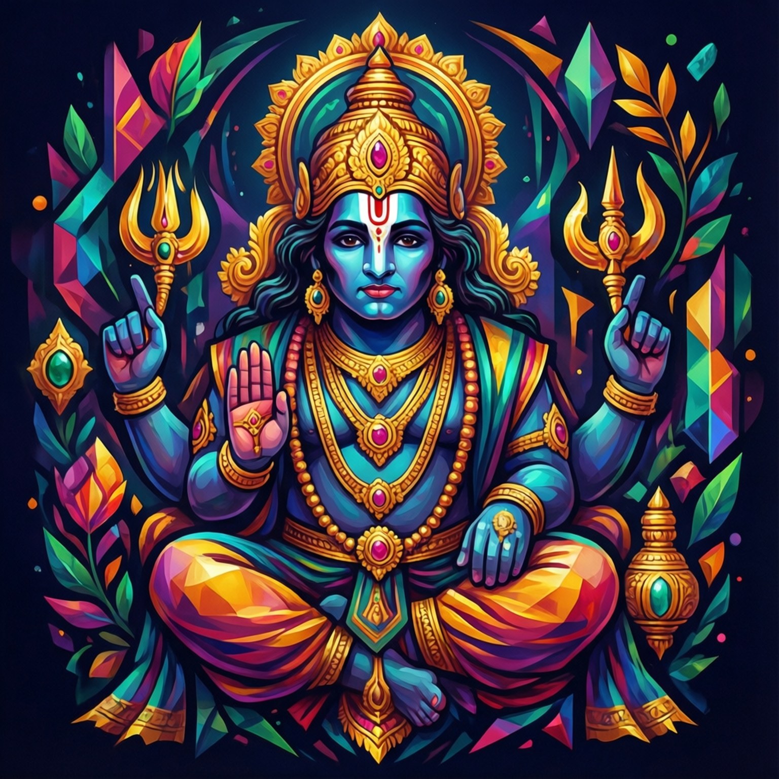 জিওমেট্রিক ভেঙ্কটেশ্বর আর্ট ওয়ালপেপার