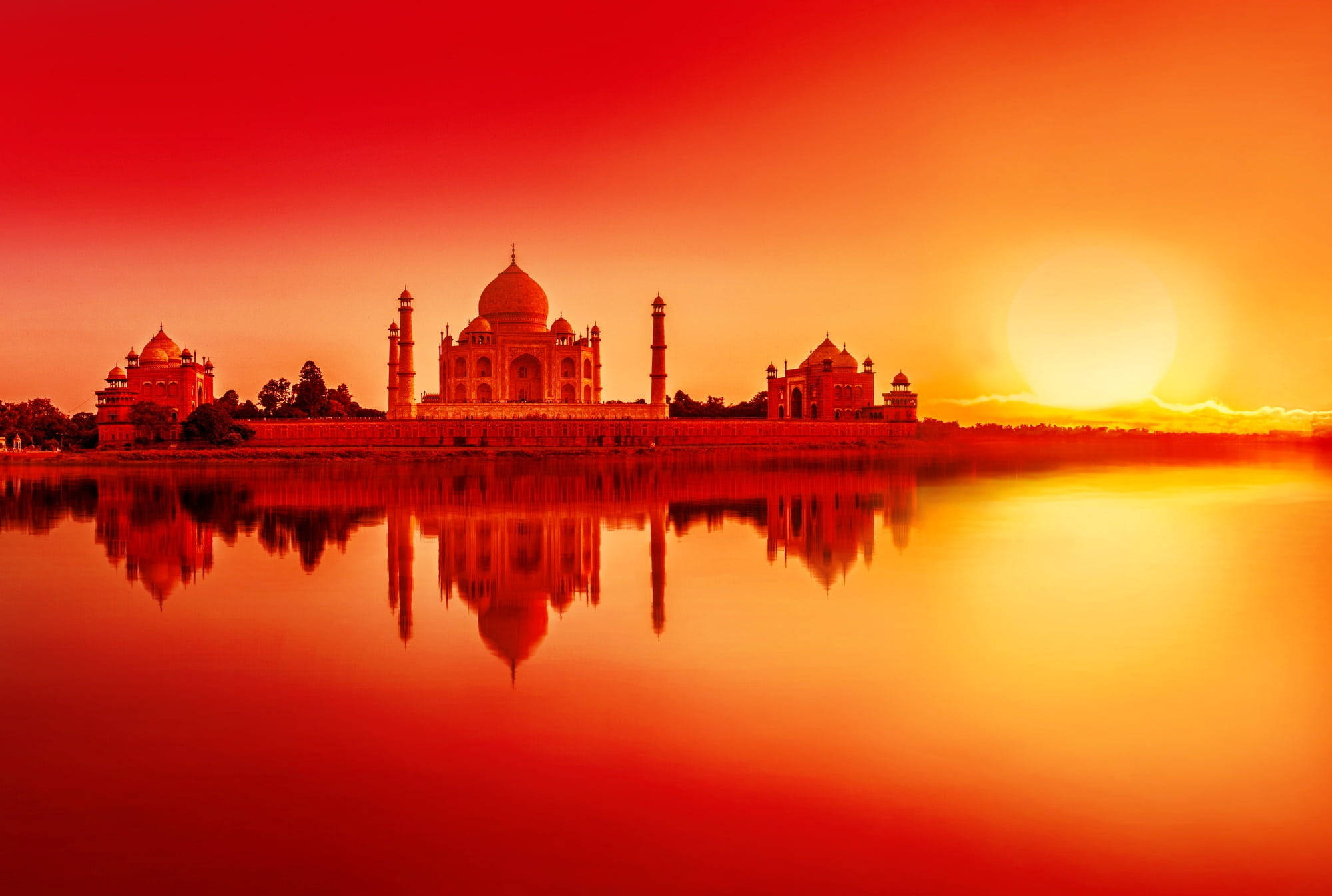 তাজমহলের সুন্দর সূর্যাস্ত ওয়ালপেপার