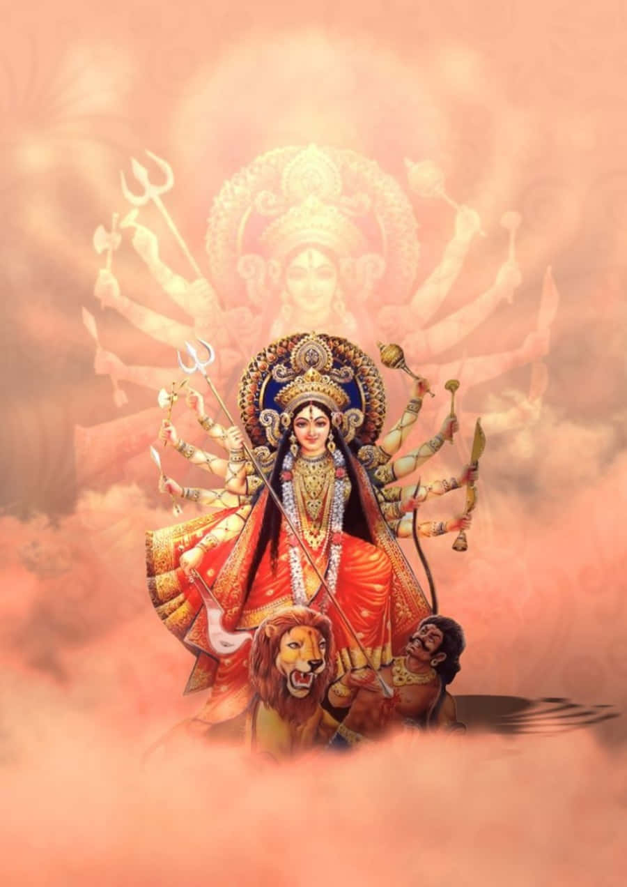 দুর্গা মা মেঘলা আকাশের ছবি ওয়ালপেপার