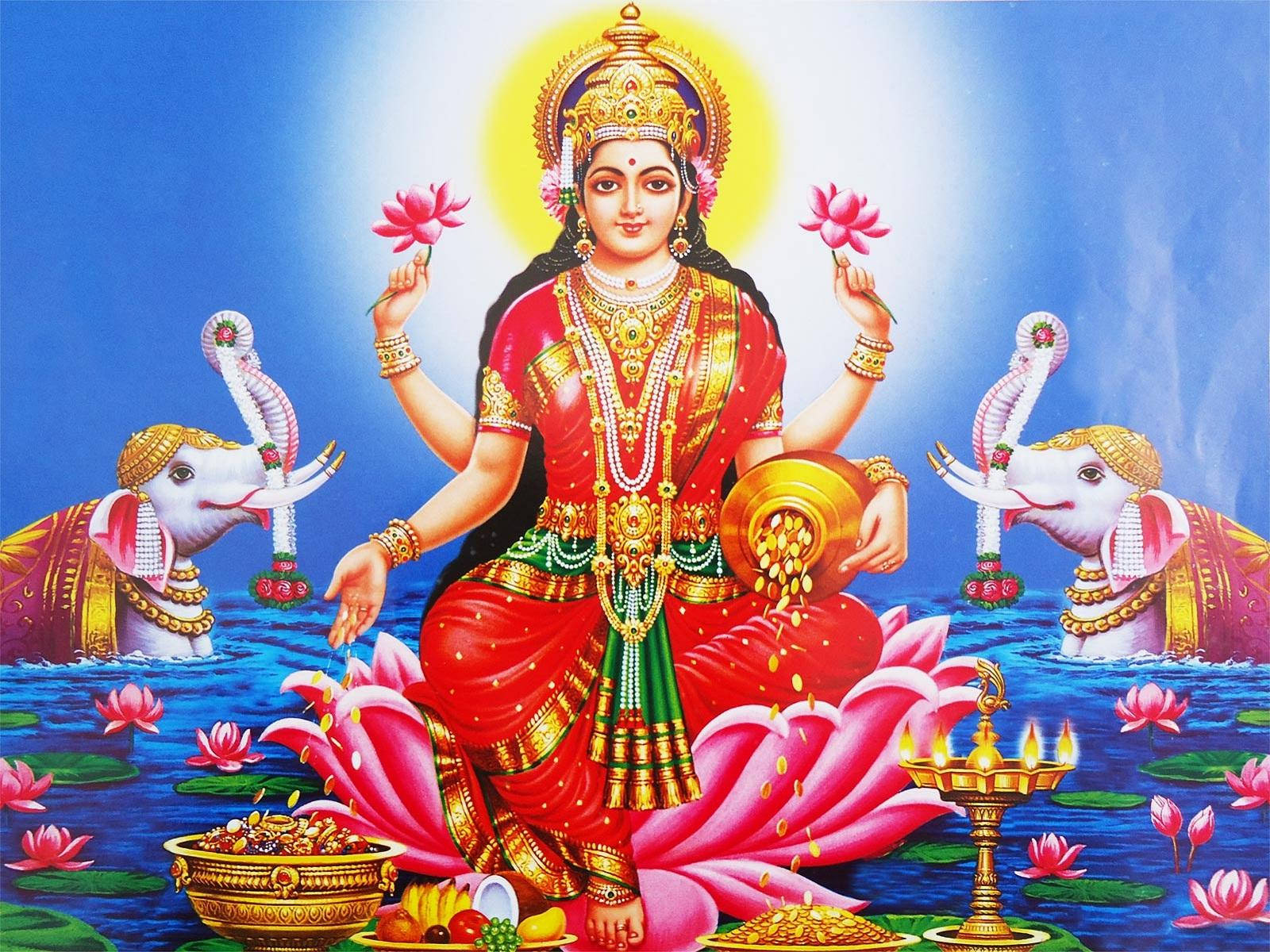 দেবী লক্ষ্মীর প্রতীক পবিত্র পদ্মফুল ওয়ালপেপার