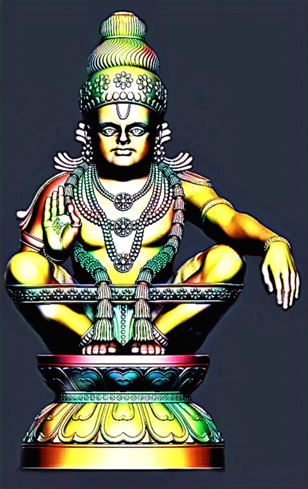 ধূসর ব্যাকগ্রাউন্ডে ভগবান অয়াপ্পা ওয়ালপেপার