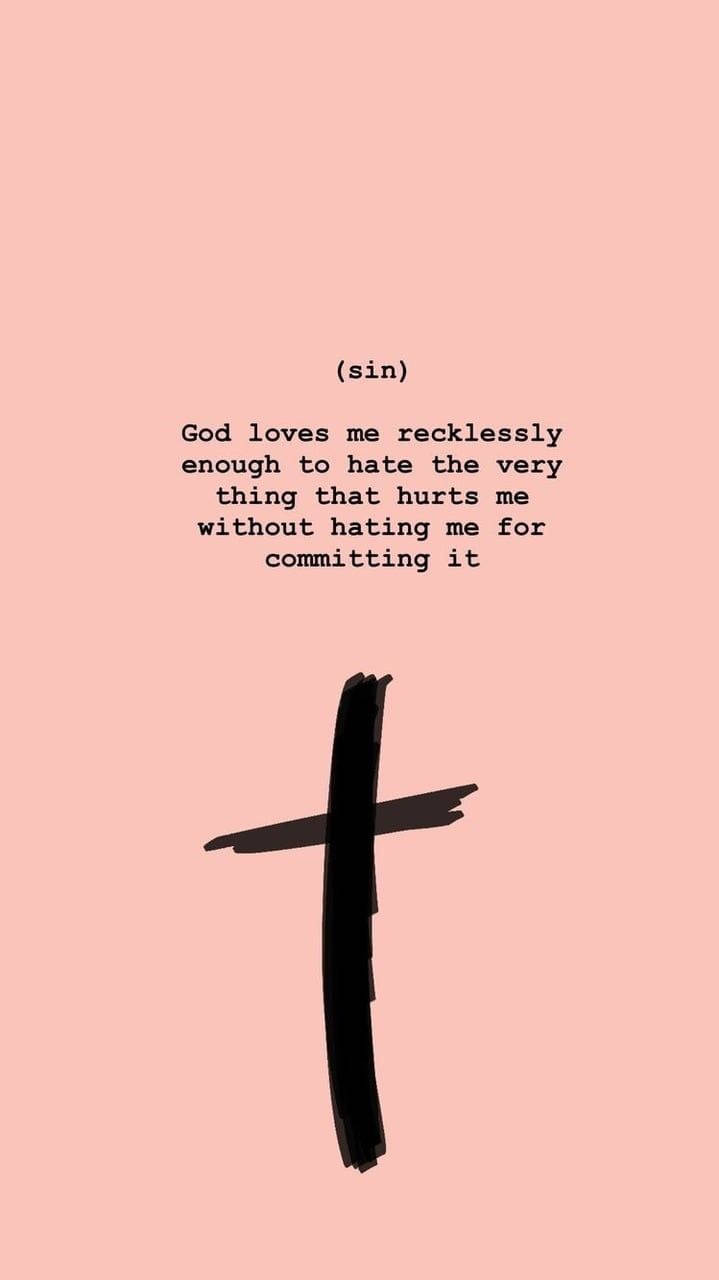 নান্দনিক খ্রিস্টান উক্তি কালো ক্রস সহ ওয়ালপেপার