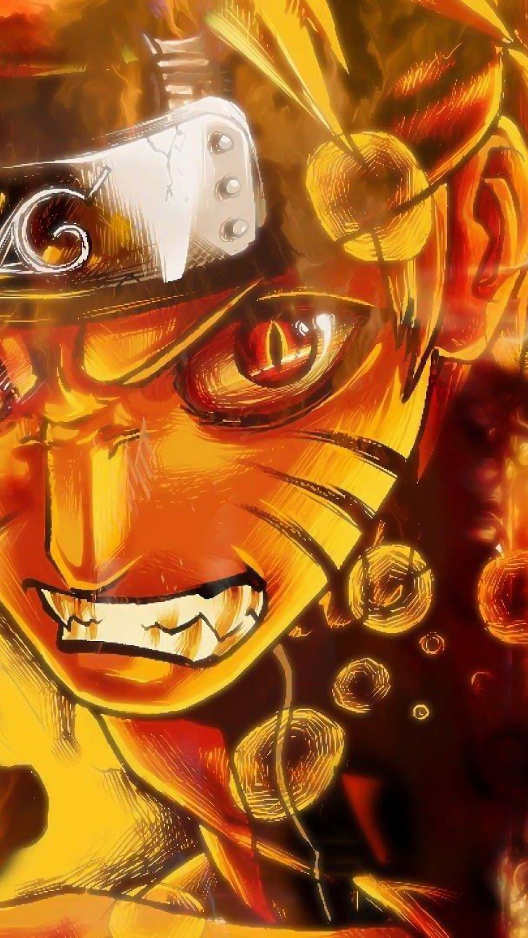 নারুটো উজুমাকির শক্তিশালী শক্তি প্রকাশের অনন্য ফোন ব্যাকগ্রাউন্ড ওয়ালপেপার
