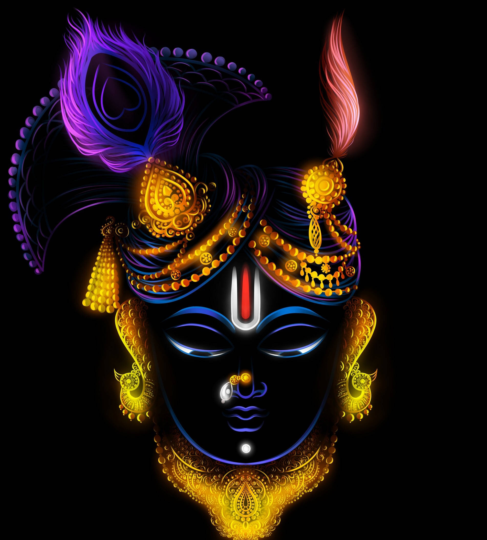 নিয়ন আর্টে শ্রীনাথজি ওয়ালপেপার