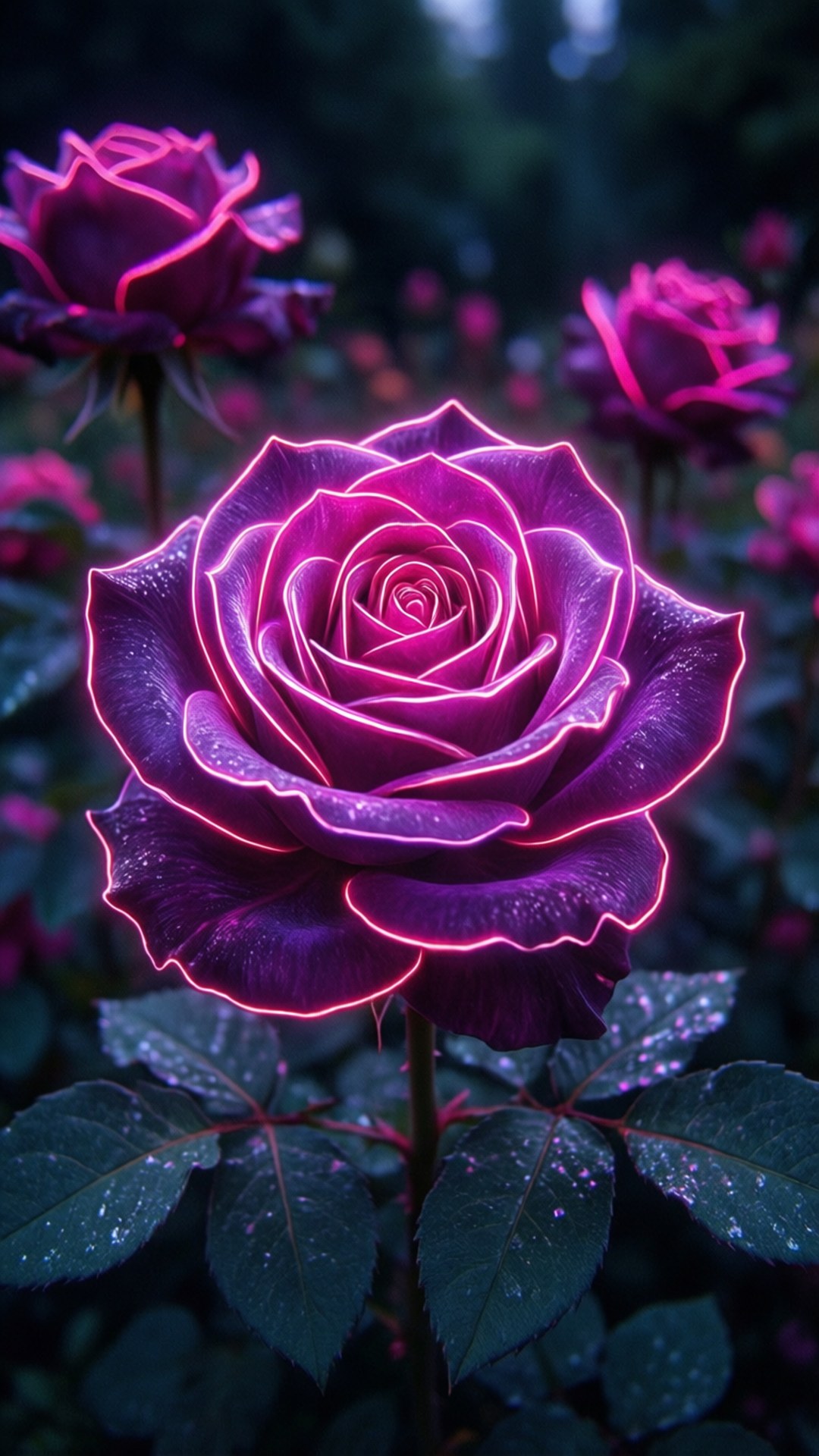 নিয়ন গোলাপ ওয়ালপেপার