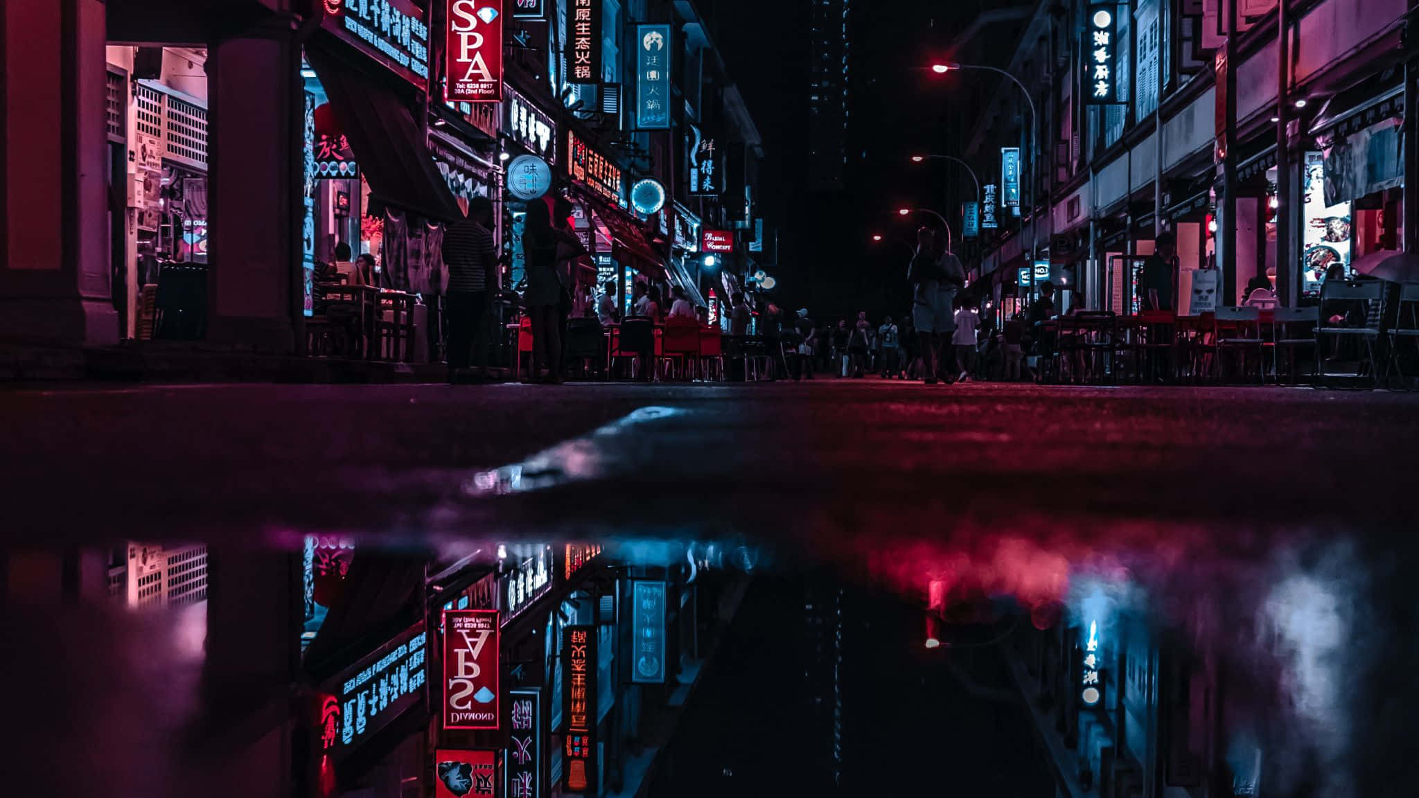 নিয়ন সিটি ব্যাকগ্রাউন্ড ওয়ালপেপার