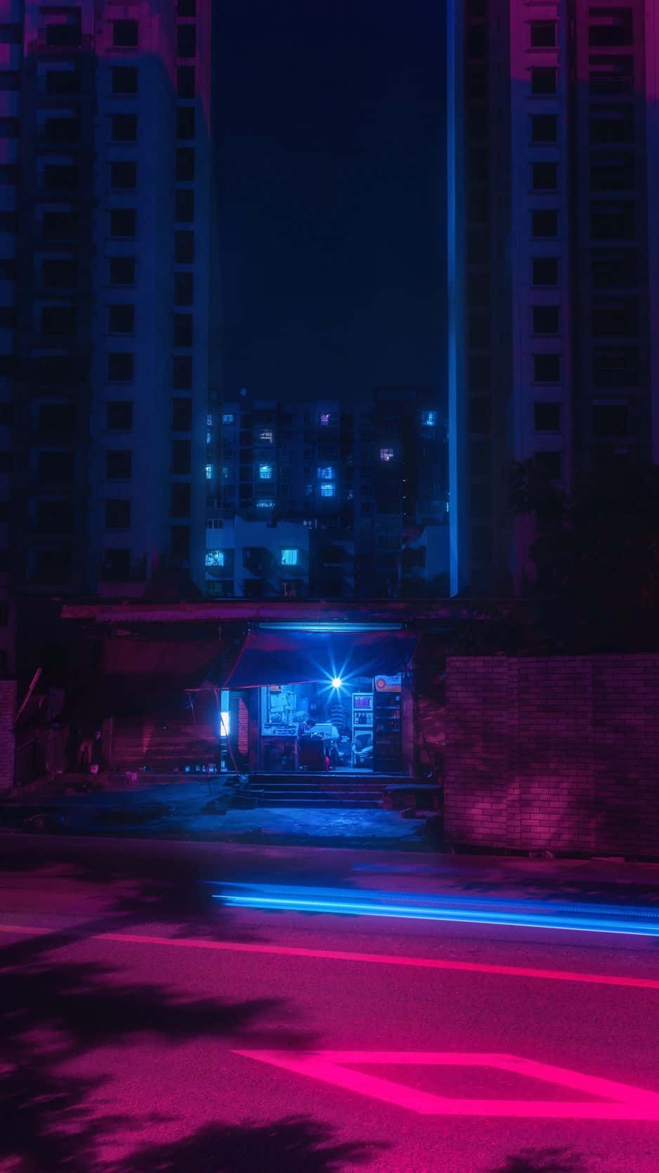 নিয়ন সিটি ব্যাকগ্রাউন্ড ওয়ালপেপার