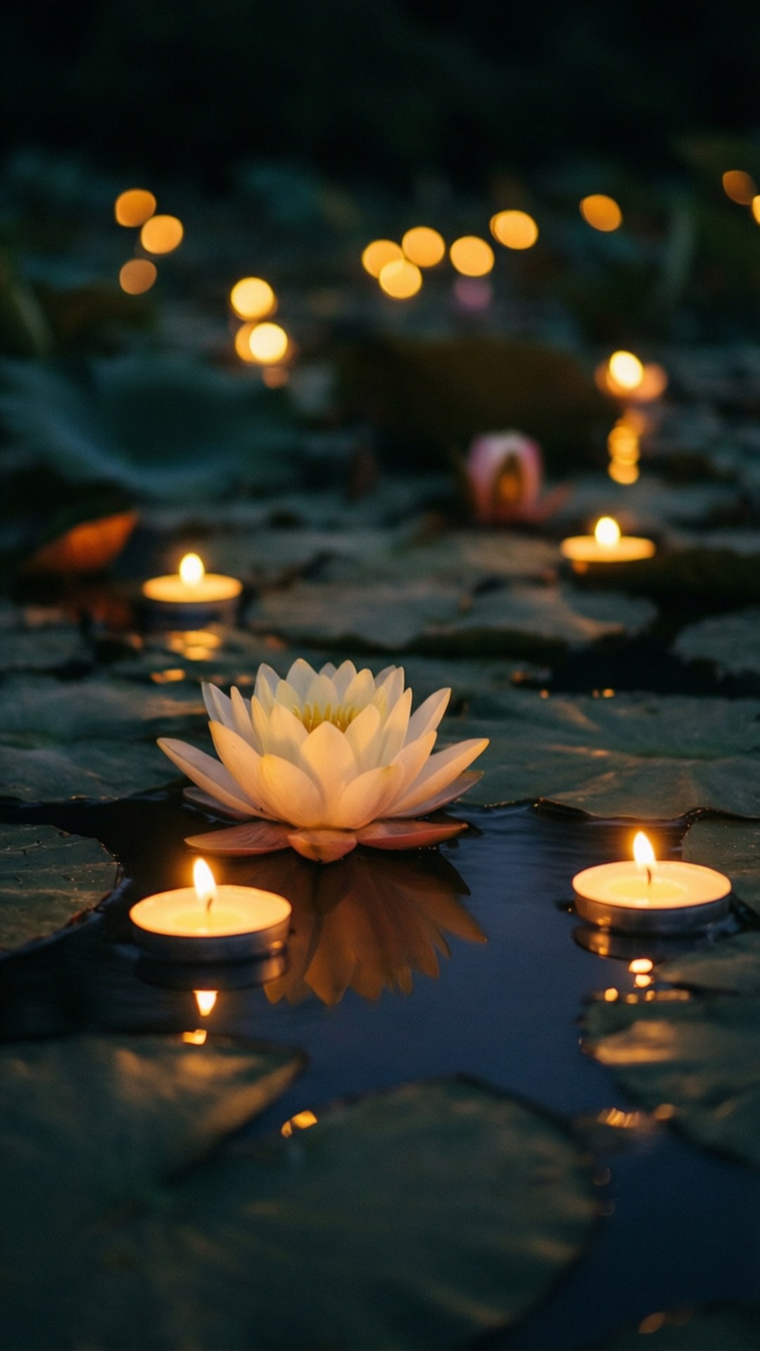পদ্মপুকুরের মোমবাতি ওয়ালপেপার