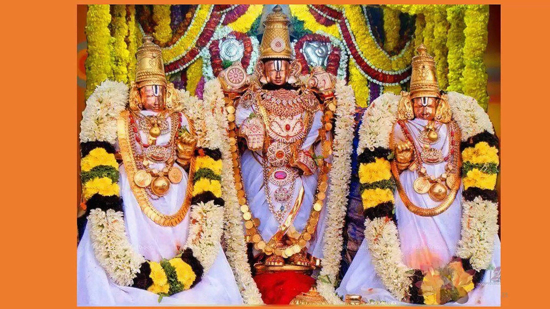 পবিত্র দেবতা ভেঙ্কটেশ্বর স্বামী — ফুলের জিআইএফ ওয়ালপেপার
