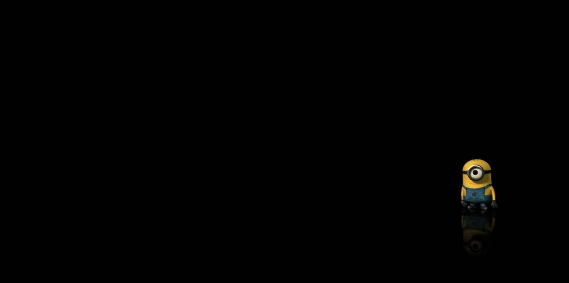 পিচ কালো ব্যাকড্রপে মিনিয়ন ওয়ালপেপার