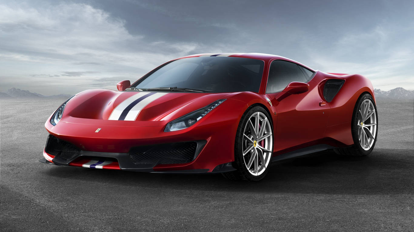 পিস্তা মরুভূমিতে 1366x768 Ferrari HD ওয়ালপেপার