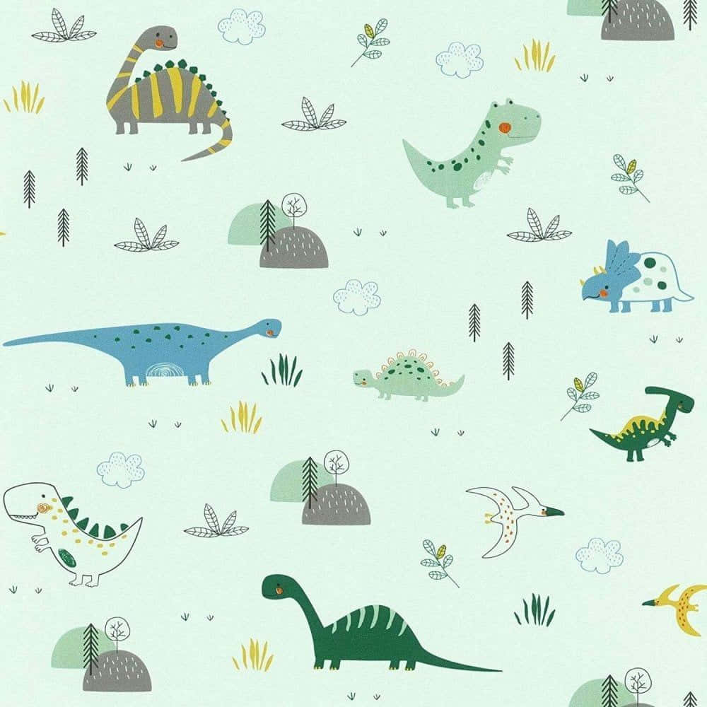 প্রকৃতিতে ঘুরে বেড়ানো আরাধ্য রঙিন ডাইনোসর ওয়ালপেপার
