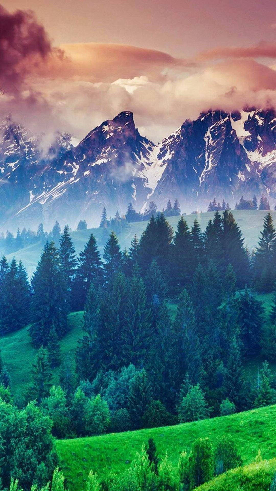প্রকৃতির ফোন তুষারময় পর্বত ওয়ালপেপার