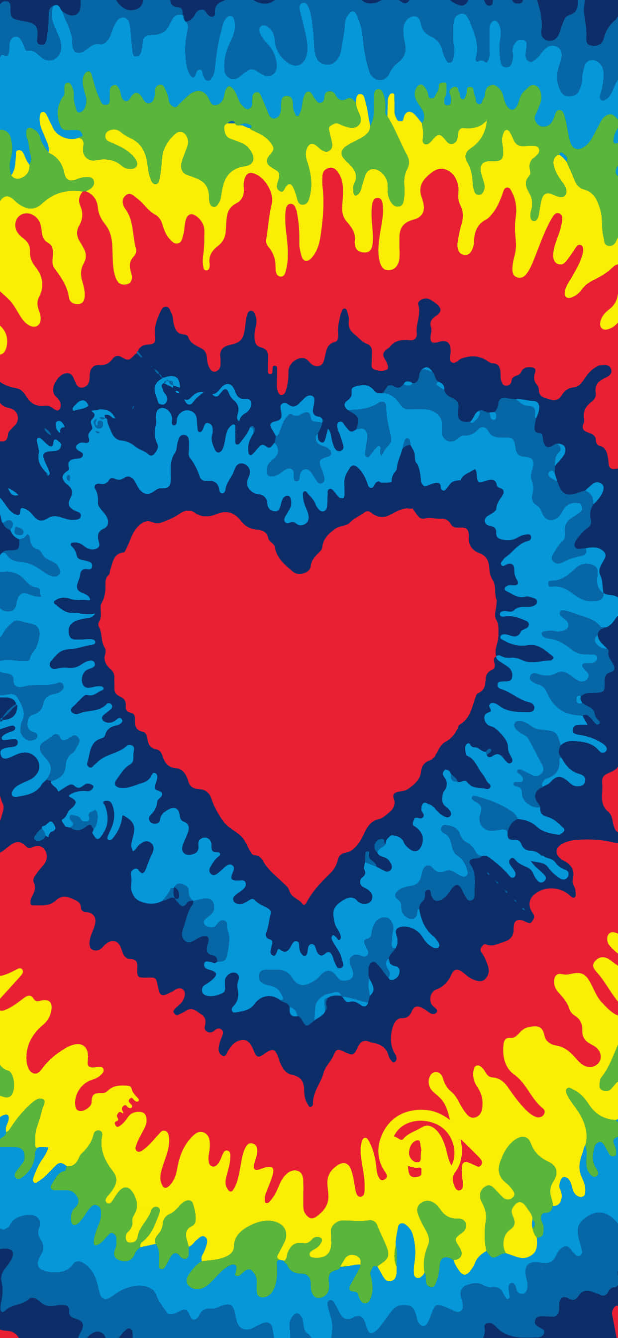 সুন্দর টাই ডাই হার্ট আকৃতির ওয়ালপেপার