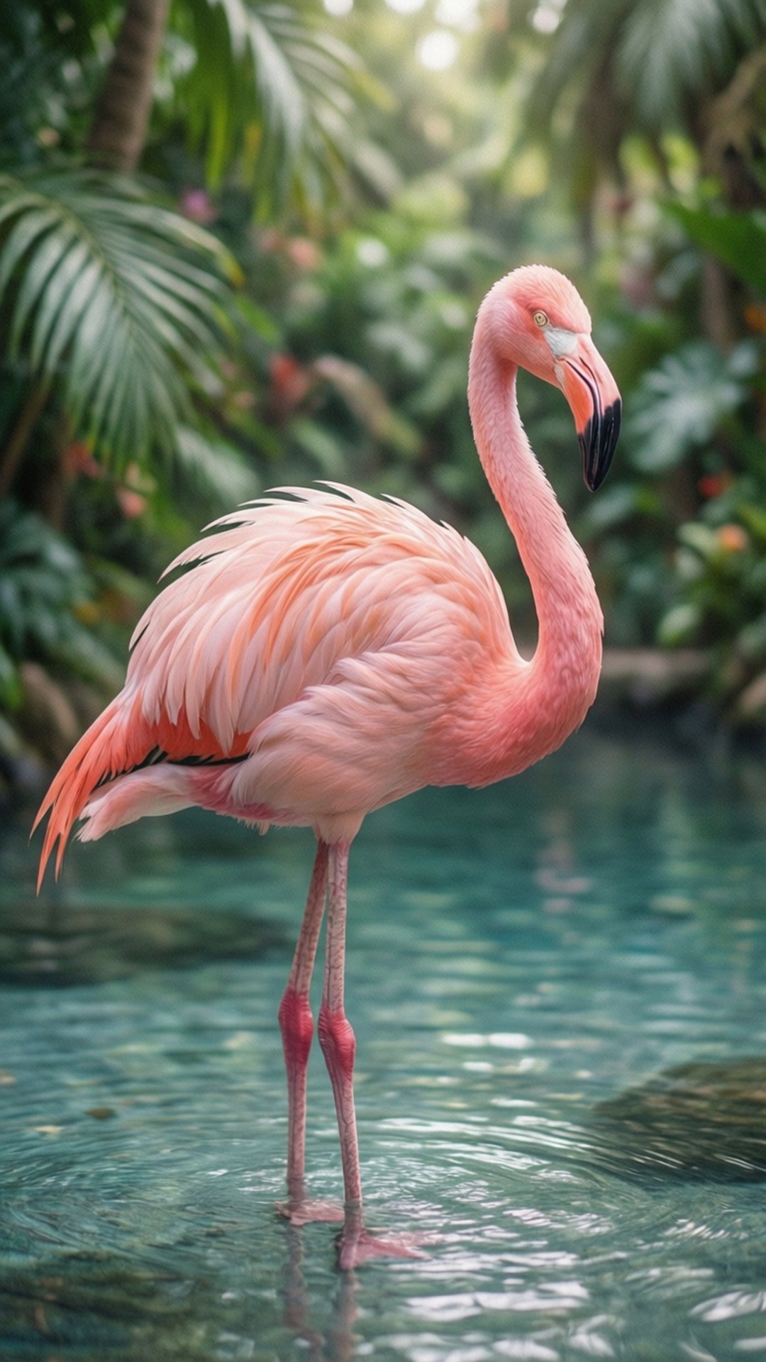 ফ্লেমিঙ্গো ড্রিম গোলাপি ওয়ালপেপার
