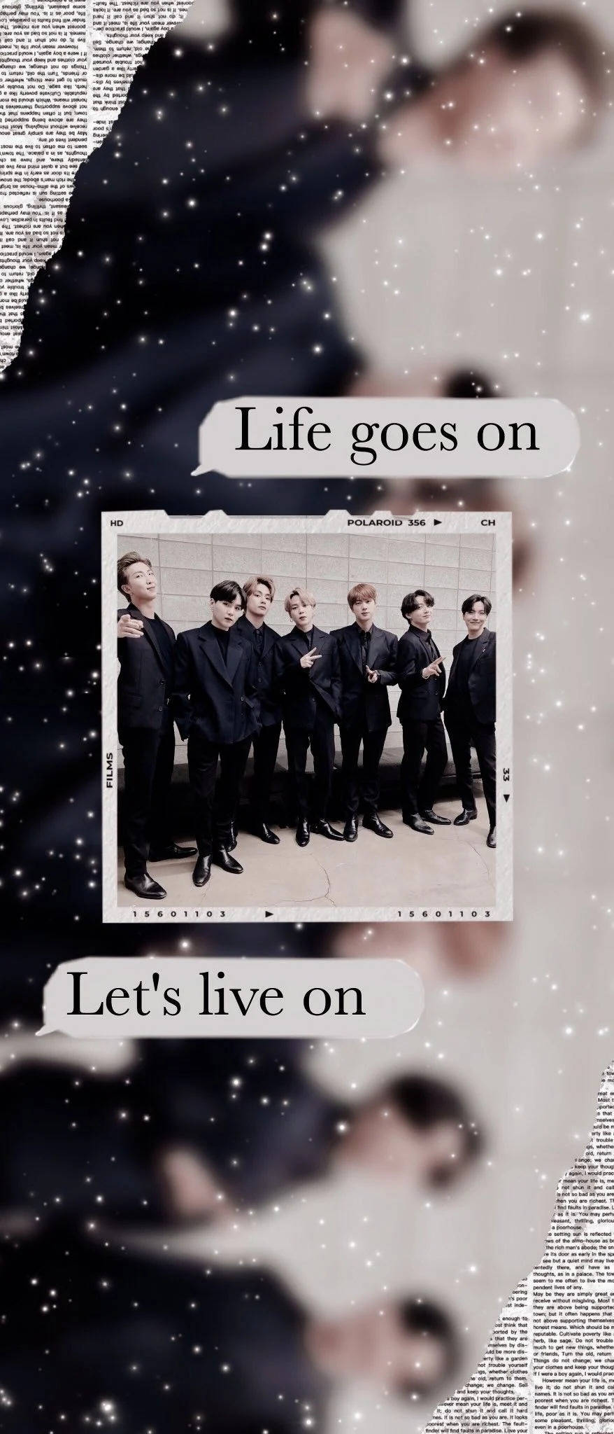 BTS লাইফ গোজ অন স্পিচ বাবলস ওয়ালপেপার