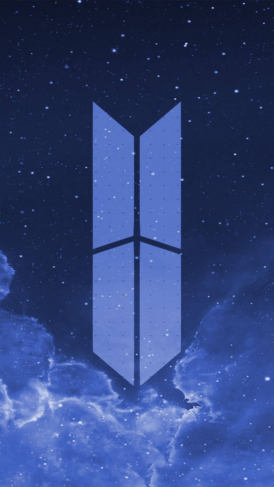 ব্লু গ্যালাক্সি BTS লোগো ওয়ালপেপার