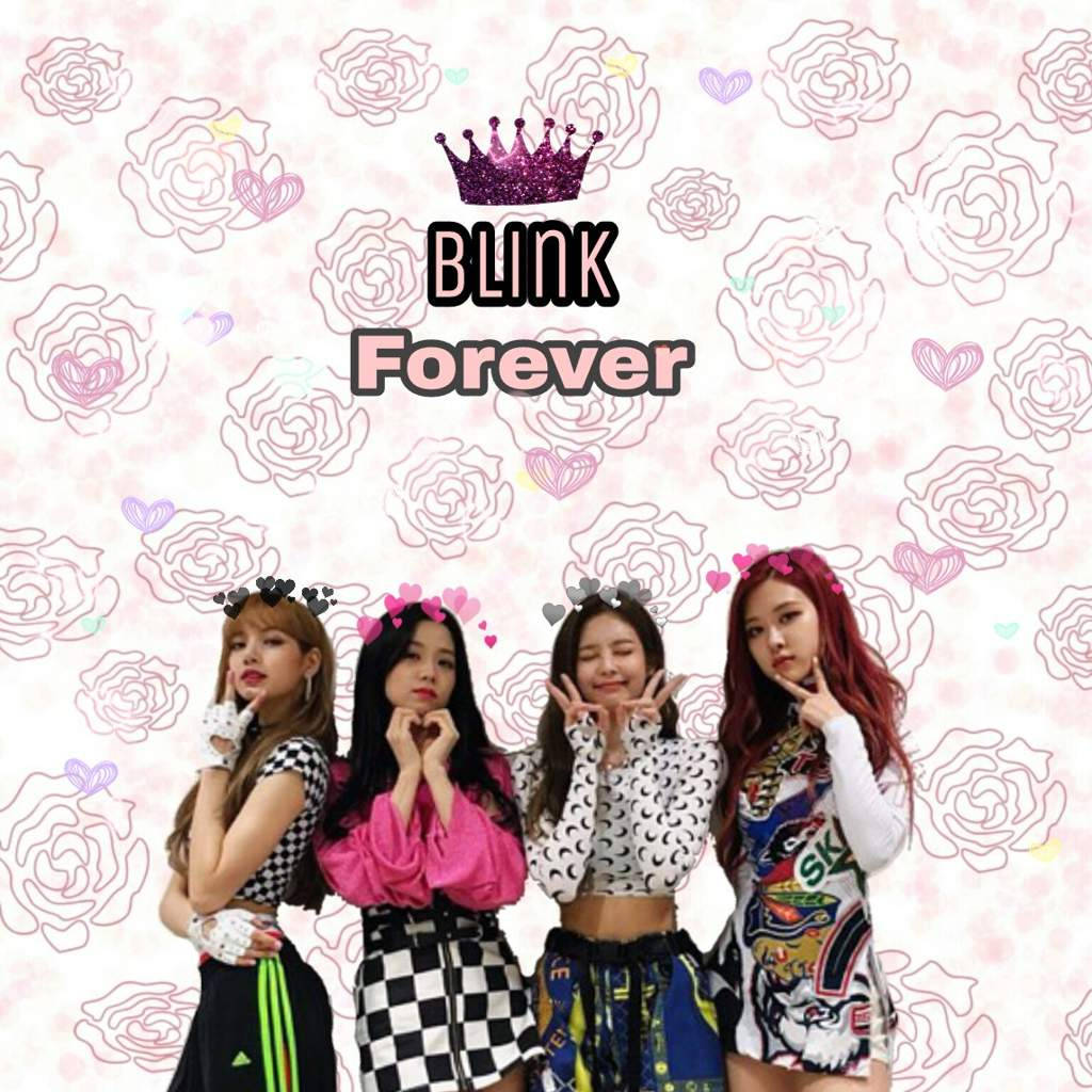 ব্ল্যাকপিঙ্ক সদস্যদের Blink Forever টেক্সট এবং বেগুনি মুকুটসহ ওয়ালপেপার — ব্ল্যাকপিঙ্ক ওয়ালপেপার