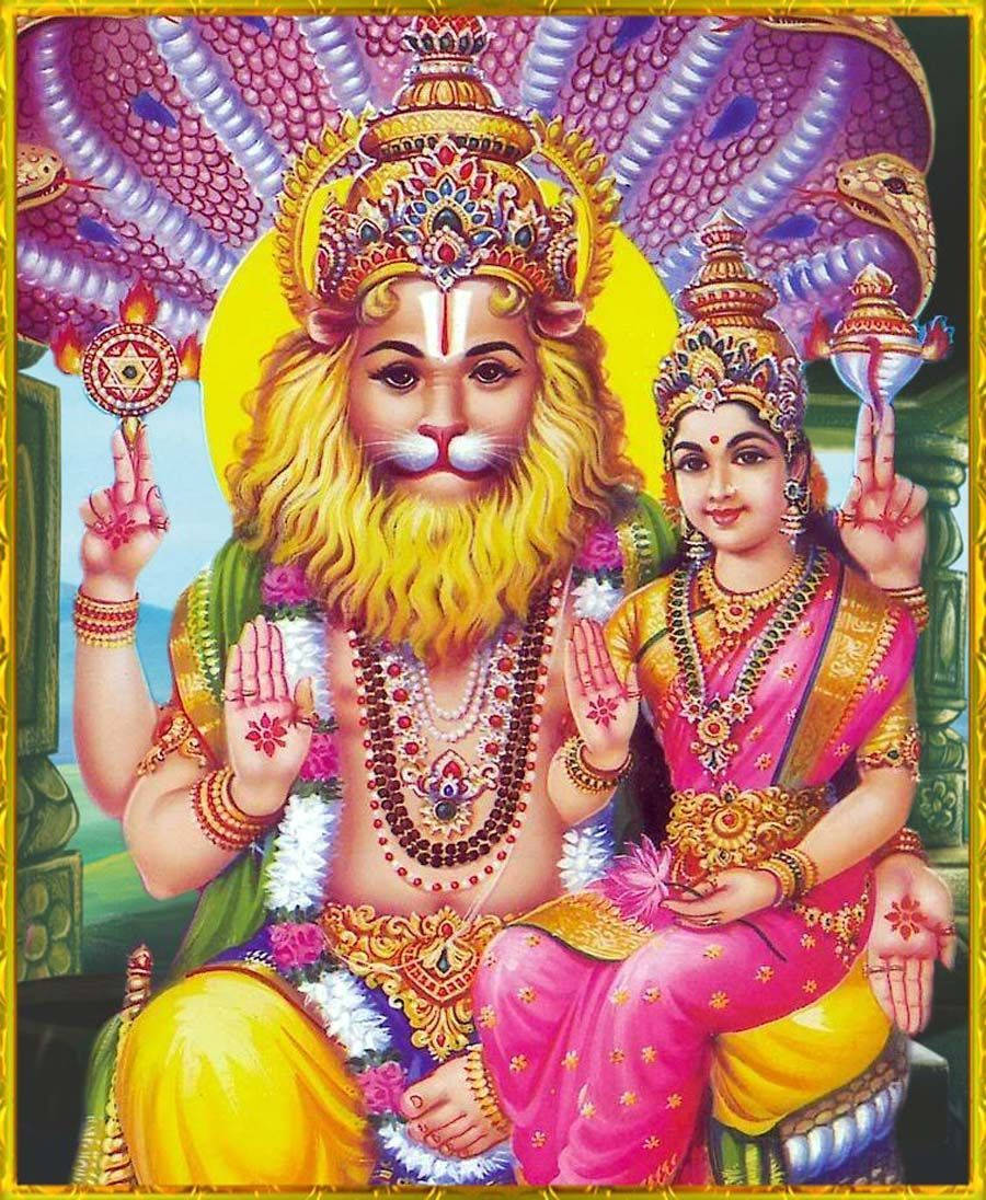 ভগবান নৃসিংহ ও লক্ষ্মী ওয়ালপেপার