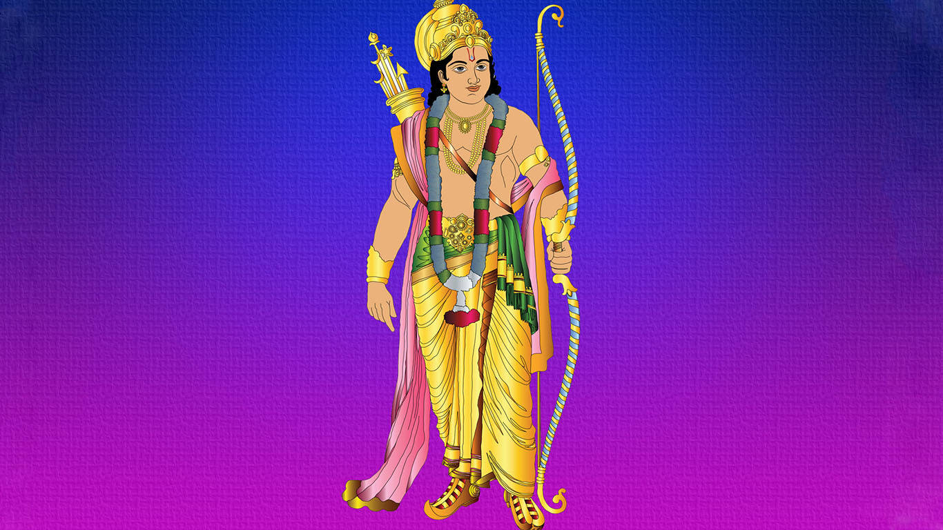 ভগবান রাম নীল বেগুনি ব্যাকগ্রাউন্ড