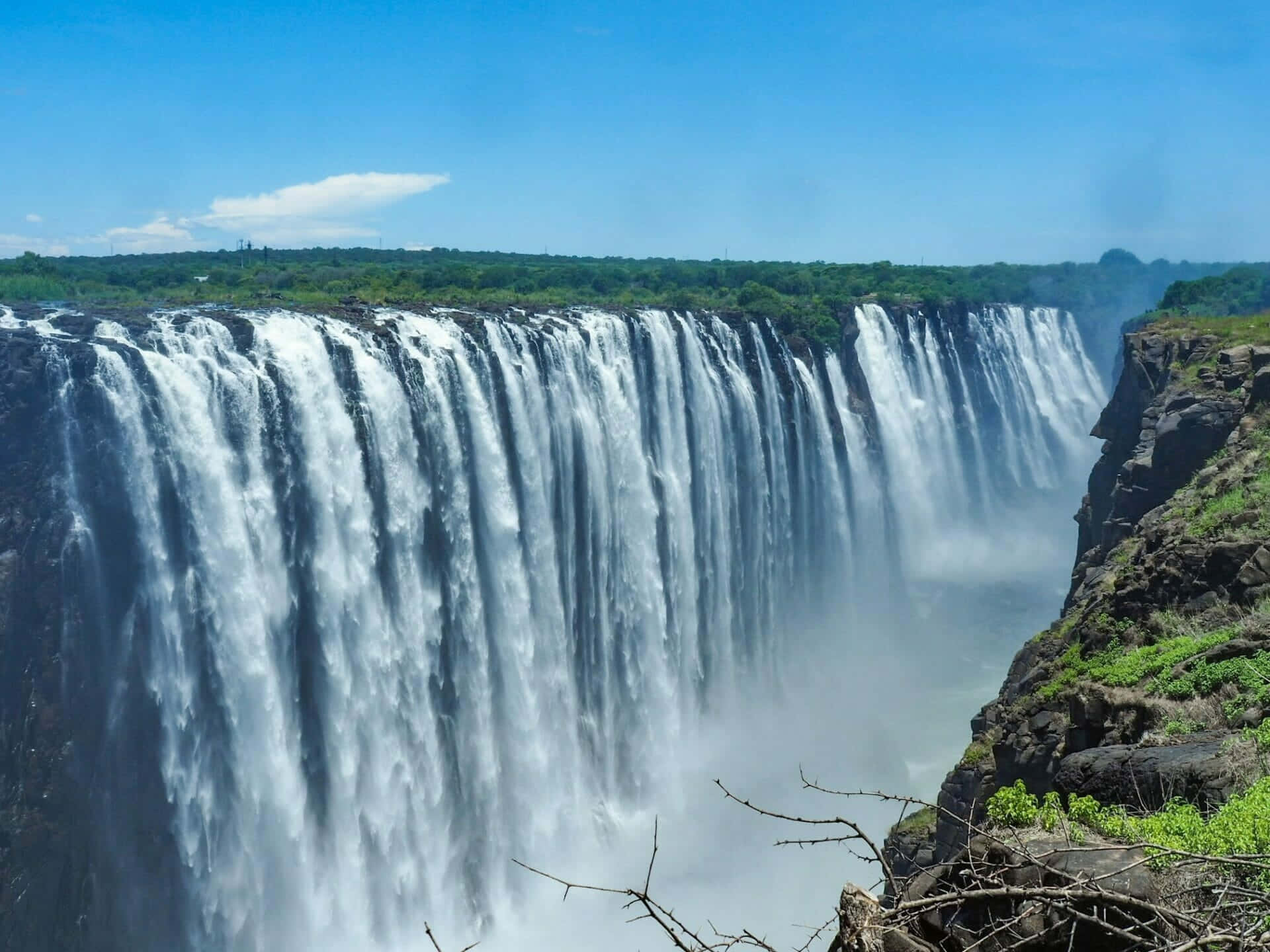 ভিক্টোরিয়া জলপ্রপাতের পর্দাজল ওয়ালপেপার