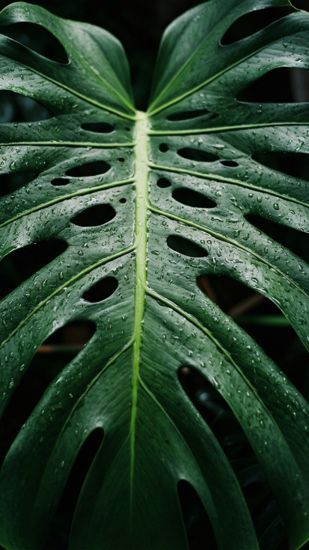 মনস্টেরা বৃষ্টির ফোঁটা ওয়ালপেপার