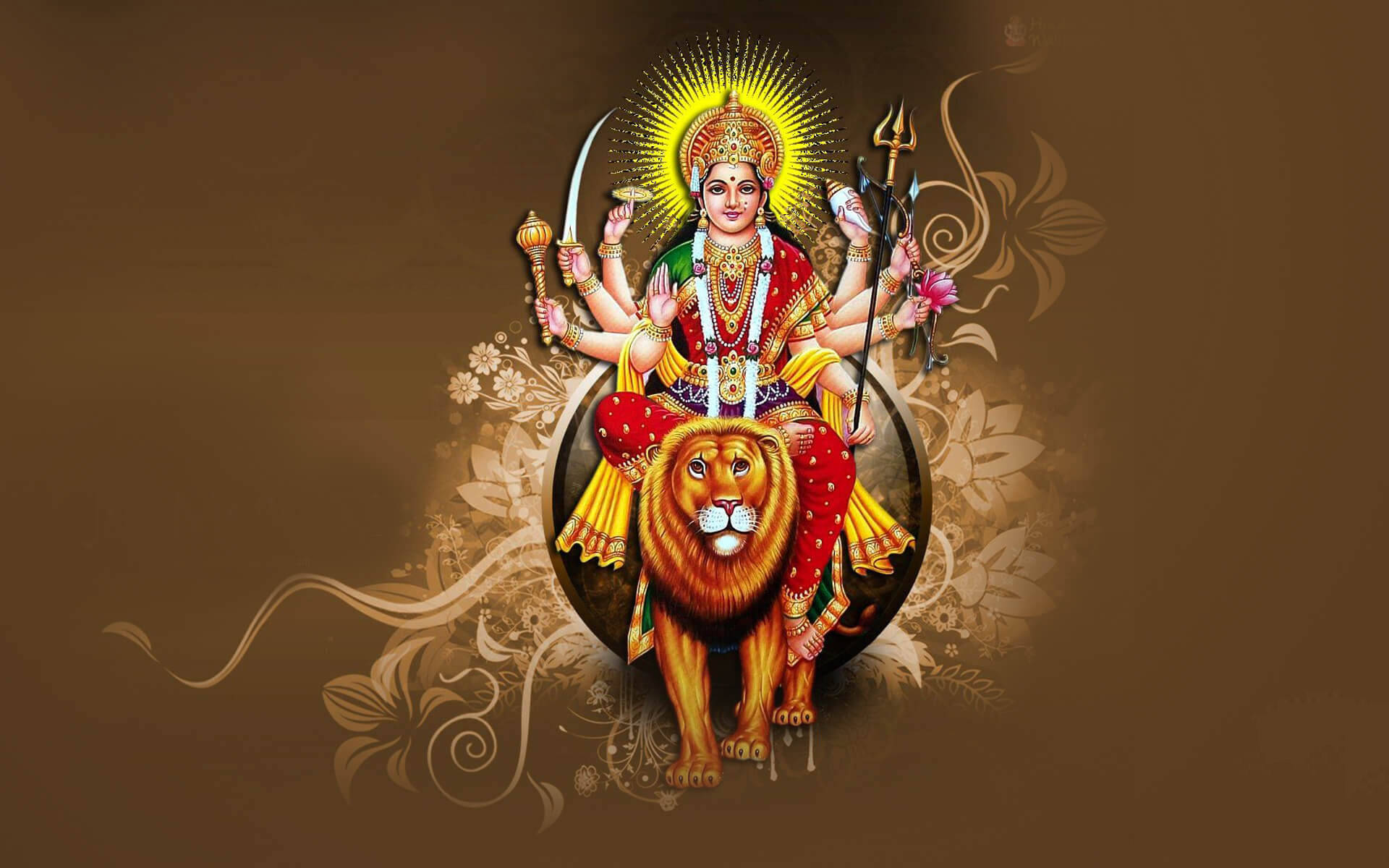 মা শেরাওয়ালী ব্রাউন অ্যাস্থেটিক ওয়ালপেপার