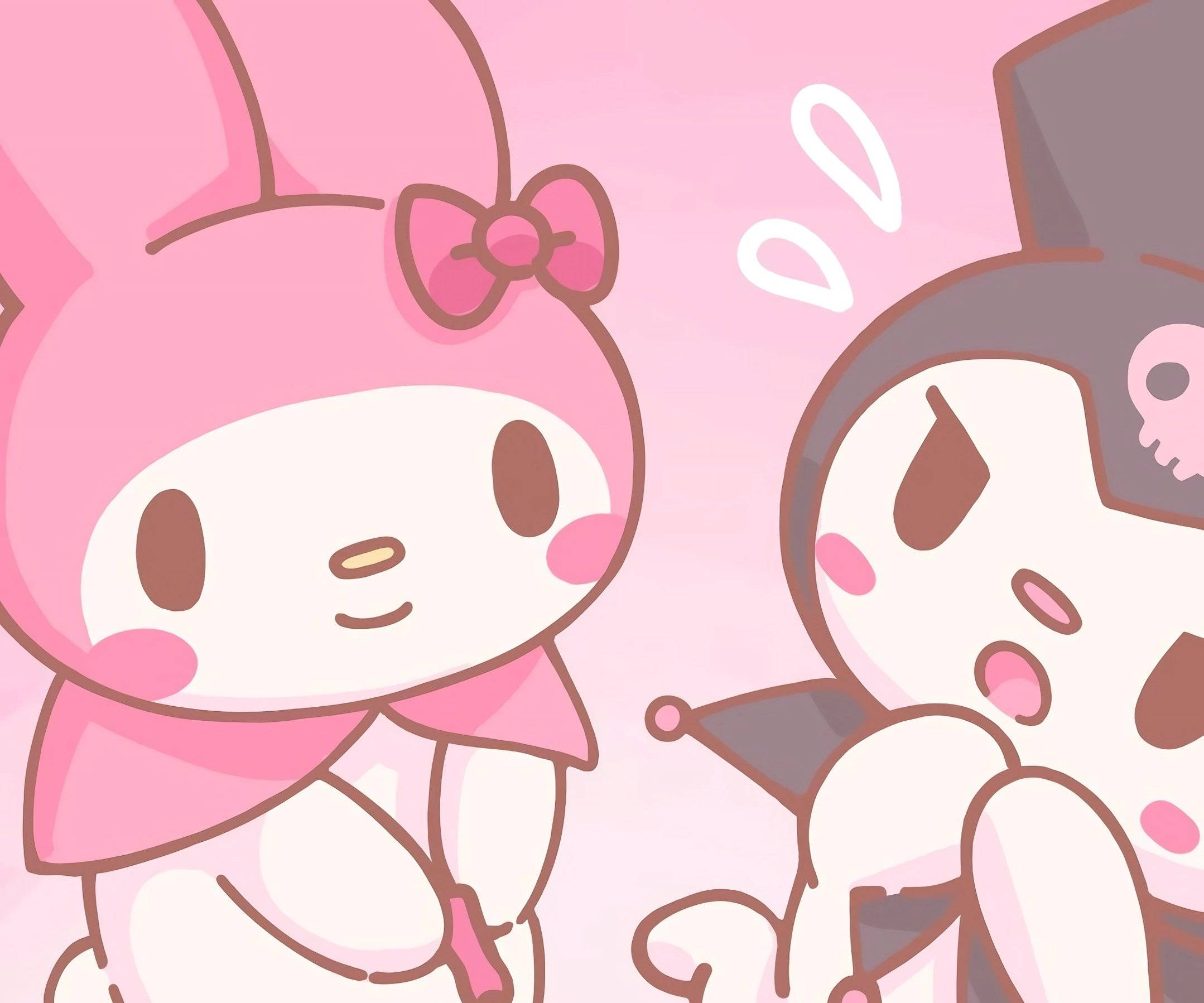 মাই মেলোডি এবং কুরোমি গোলাপি পিএফপিতে ওয়ালপেপার
