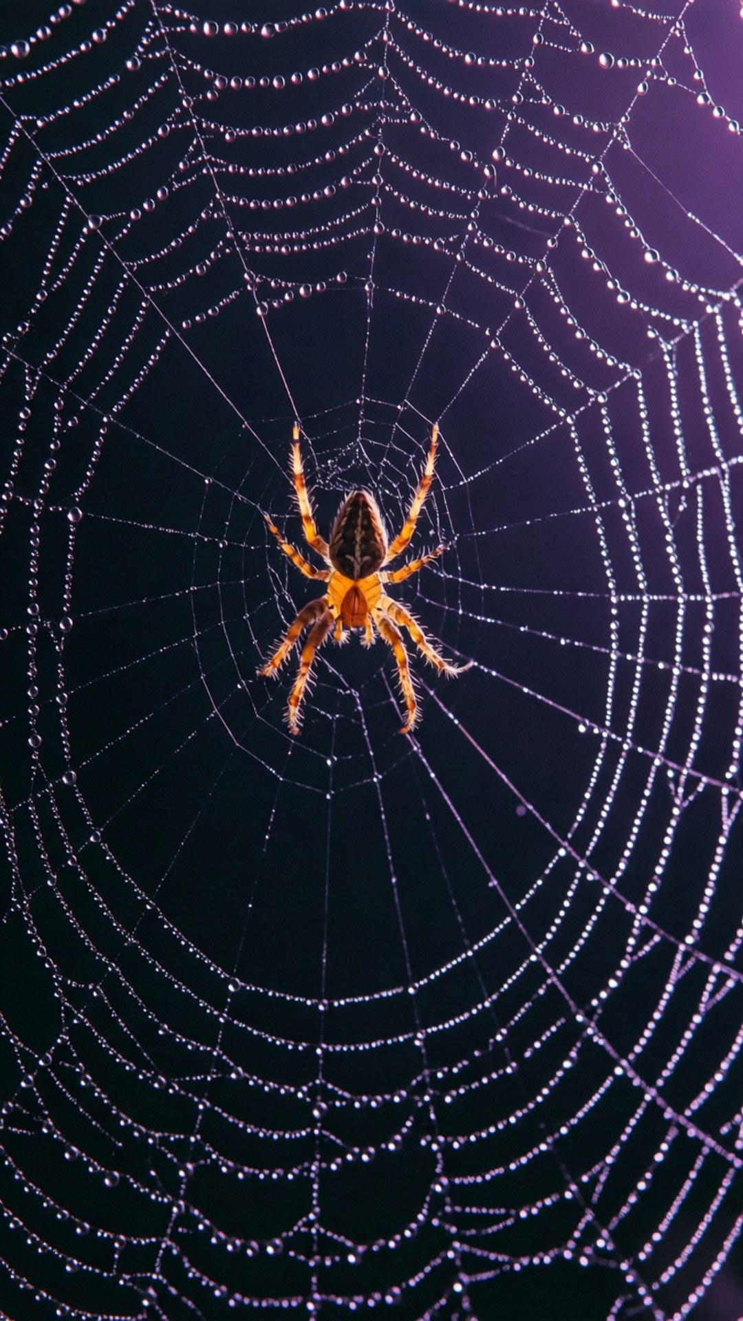 মাকড়সার জালে শিশির বিন্দু ওয়ালপেপার