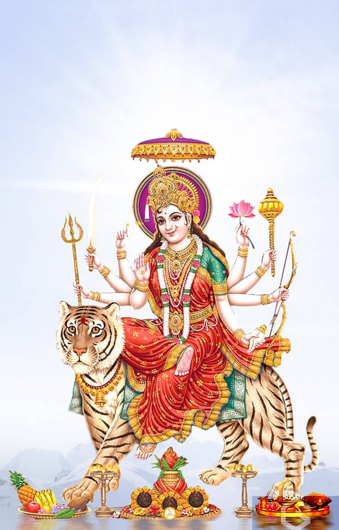 মাতাজি টাইগার আর্ট ওয়ালপেপার
