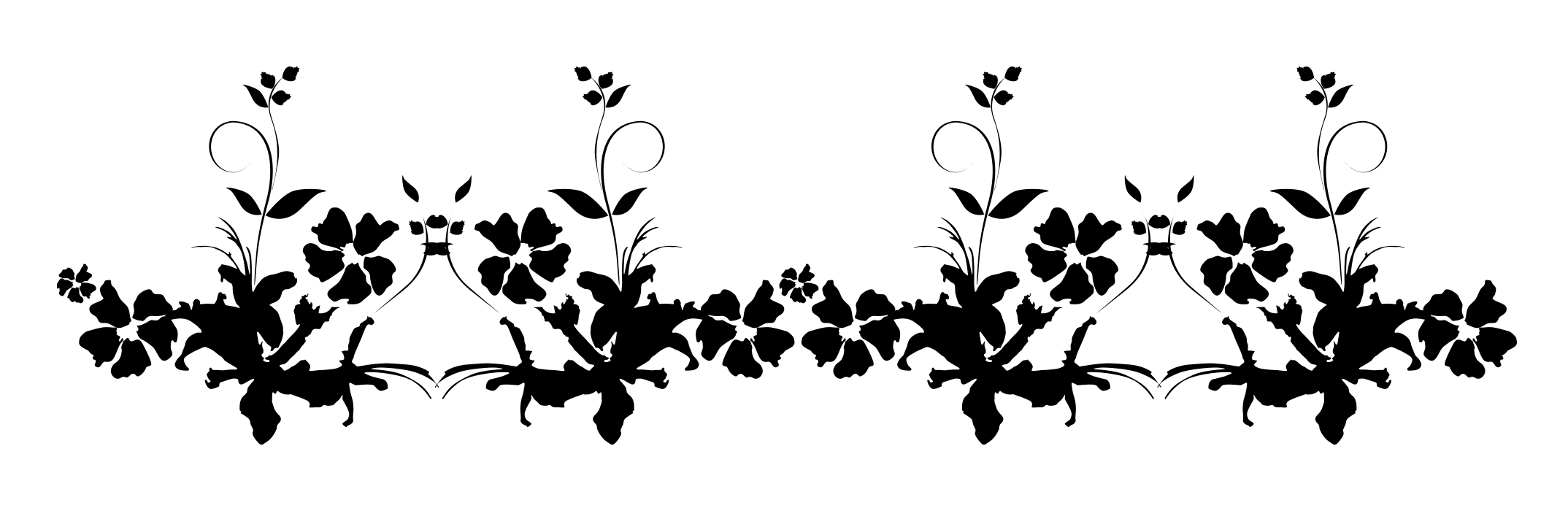 মার্জিত ফুলের সিলুয়েট বর্ডার ওয়ালপেপার