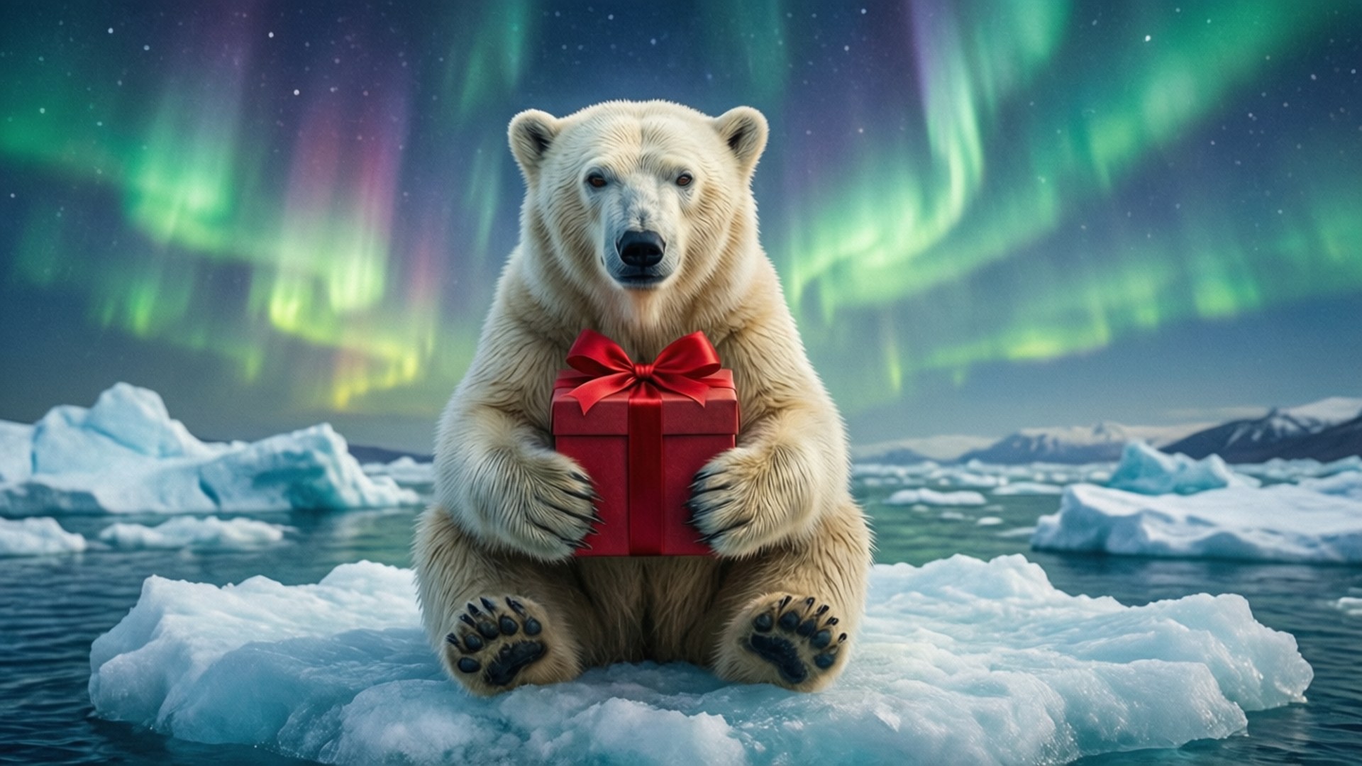 মেরু ভালুকের উপহার ওয়ালপেপার