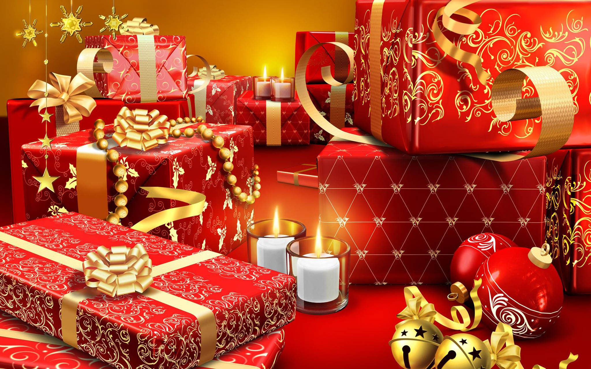 মোহনীয় ক্রিসমাস ডেস্কটপ দৃশ্য ওয়ালপেপার