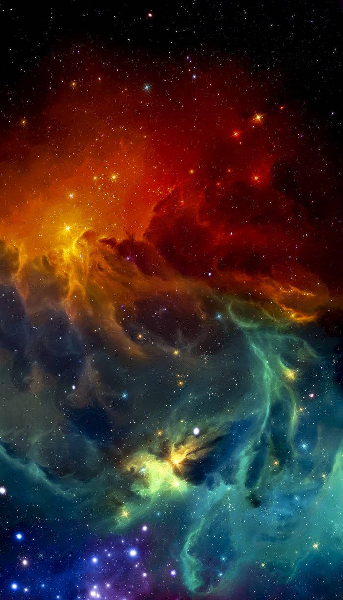 রঙিন স্পেস অ্যাসথেটিক iPhone 11 ওয়ালপেপার