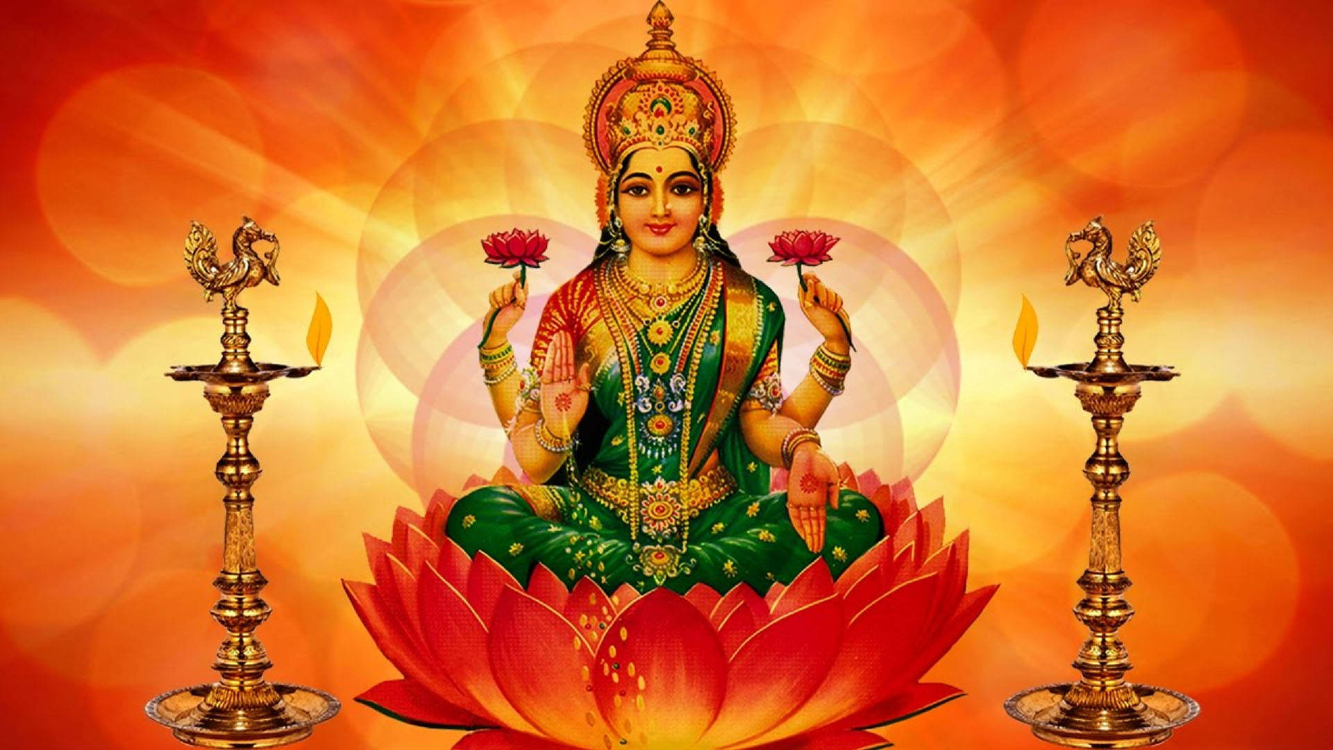লক্ষ্মী লাল-কমল পদ্ম ওয়ালপেপার
