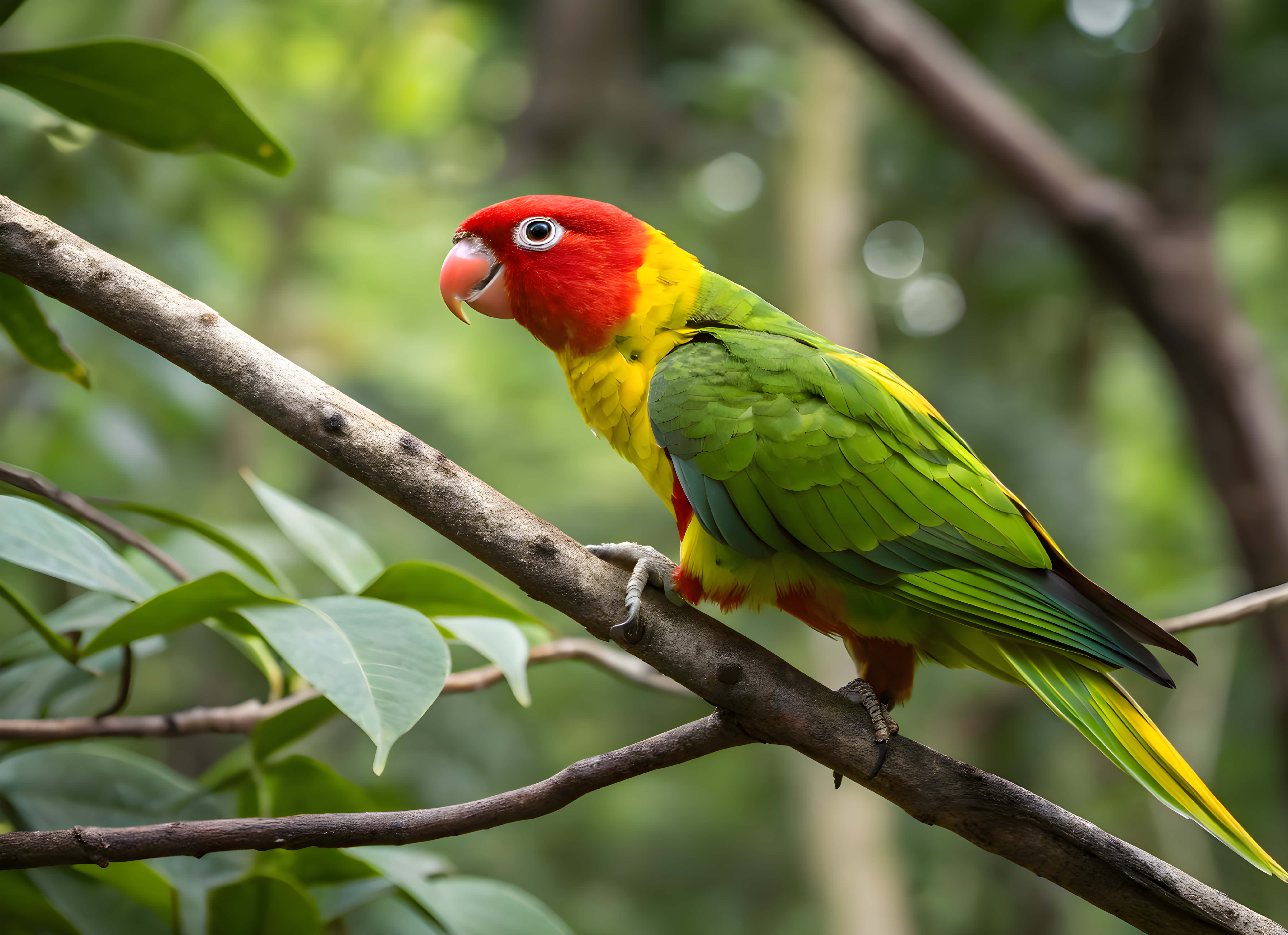 লাল ও সবুজ রঙের টিয়া ওয়ালপেপার