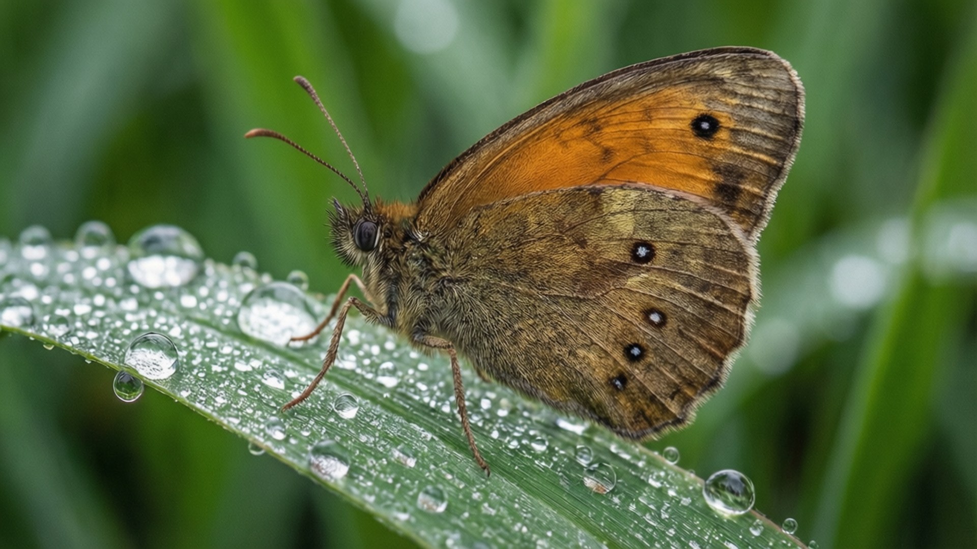 শিশিরবিন্দু প্রজাপতি ওয়ালপেপার