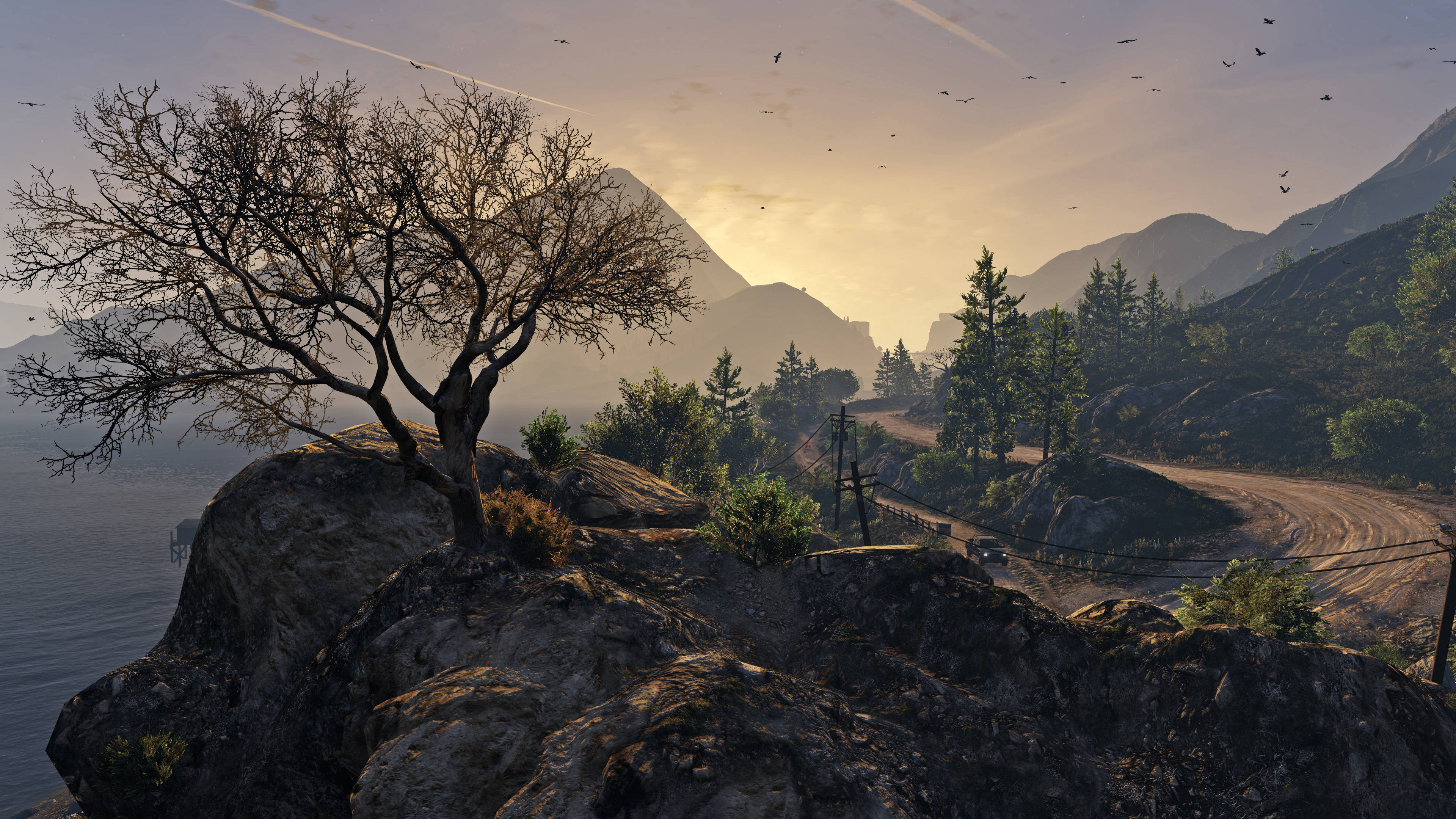 শীতল GTA পাহাড়ি রাস্তা ওয়ালপেপার
