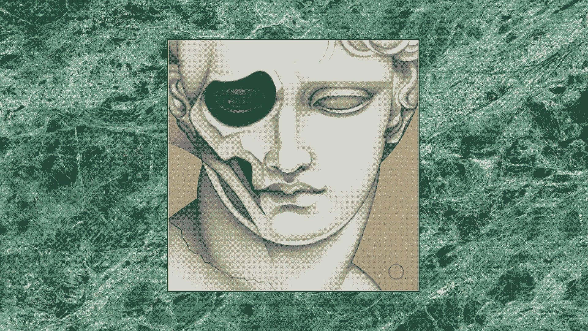 সবুজ নান্দনিক ডেস্কটপ মূর্তি ওয়ালপেপার