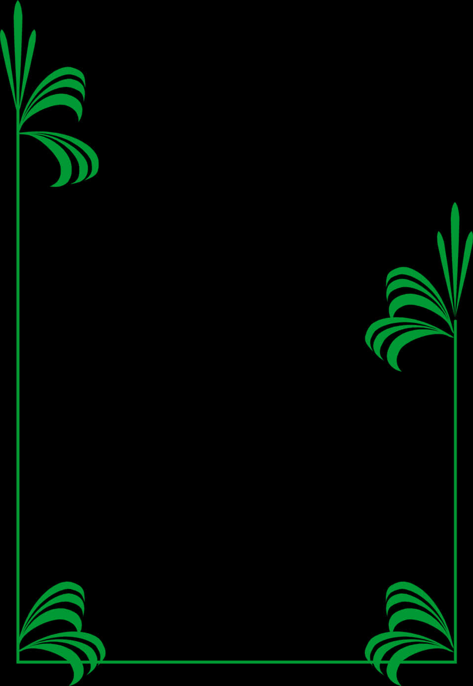 সবুজ পাম বর্ডার ডিজাইন ওয়ালপেপার