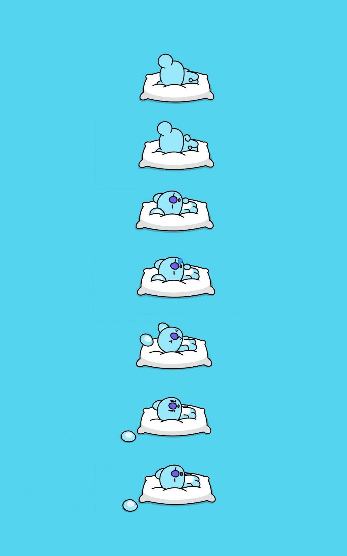 সুন্দর BT21 কোয়া ঘুমন্ত ওয়ালপেপার