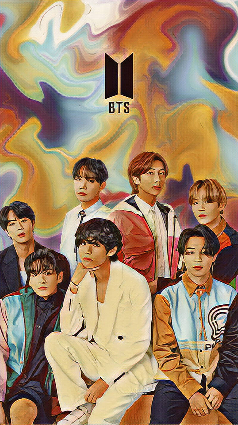 সুন্দর BTS ড্রয়িং ক্যানভাস ওয়ালপেপার