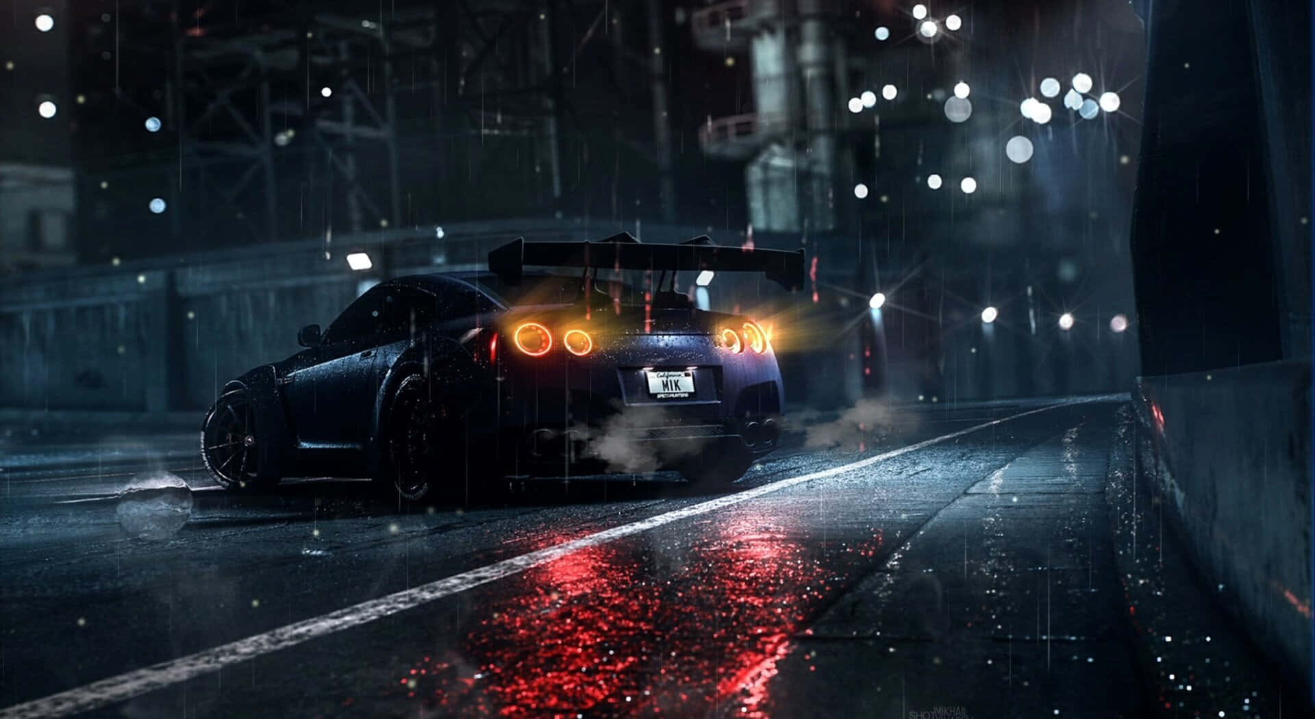 স্কারলেট স্পিডস্টার - একটি প্রাণবন্ত অ্যানিমে গাড়ি ওয়ালপেপার